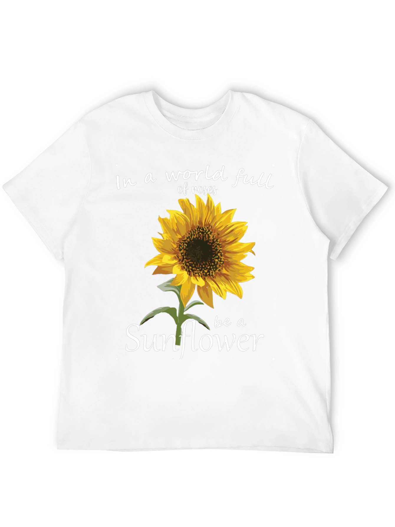 Sunflower Graphic Tee - Inspirational Black T-Shirt