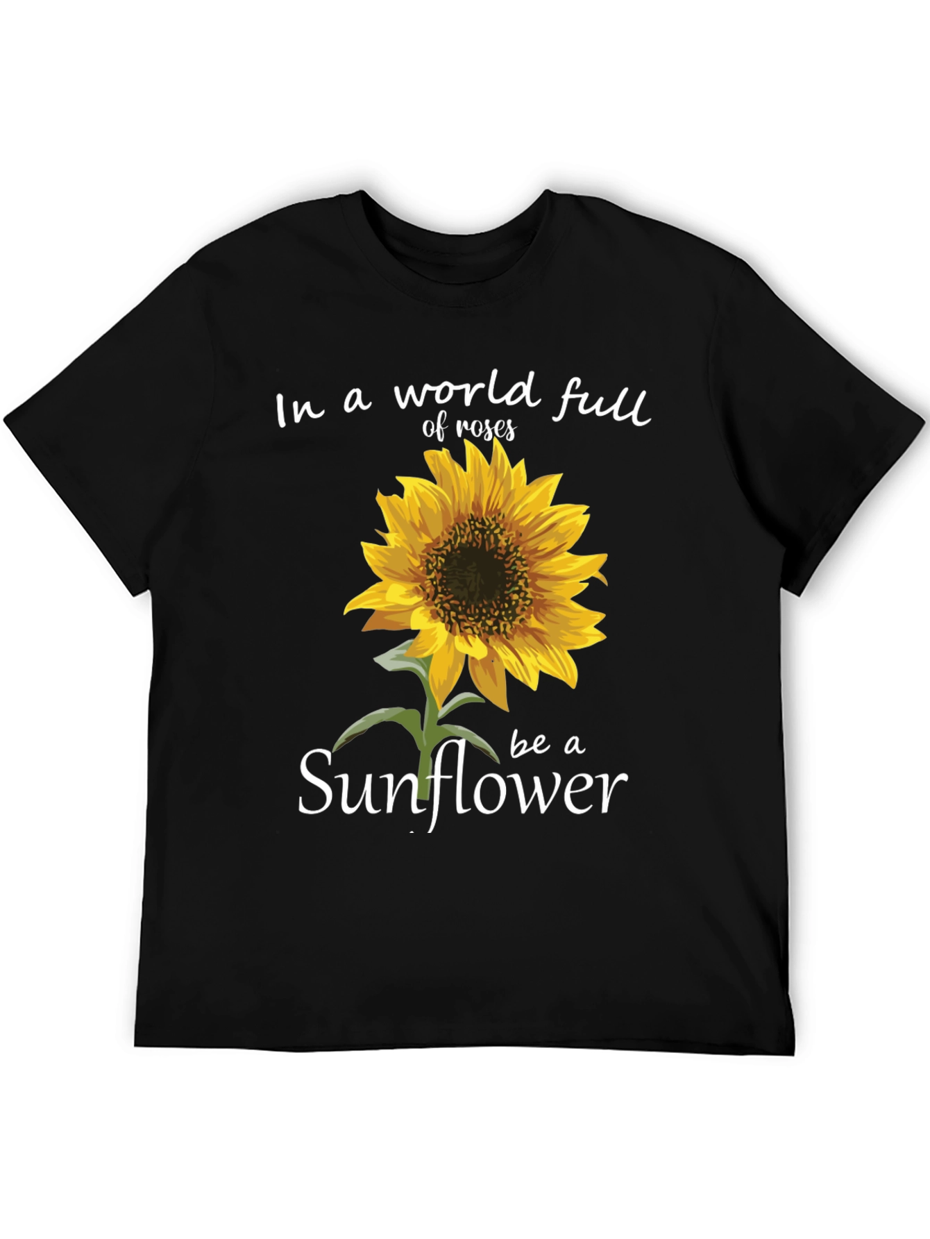 Sunflower Graphic Tee - Inspirational Black T-Shirt