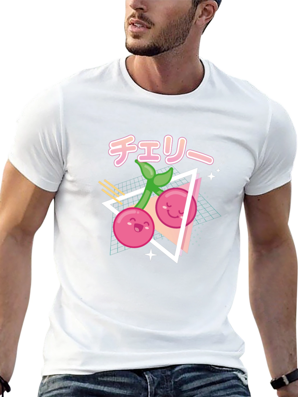Kawaii Cherry Black T-Shirt