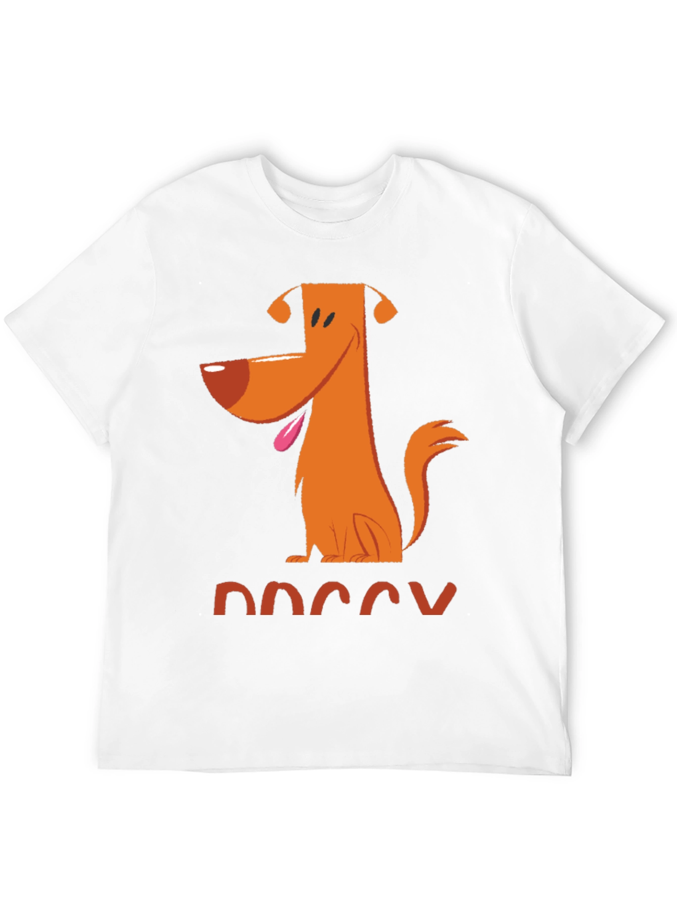Doggy Cartoon Graphic Tee - Black Cotton T-Shirt