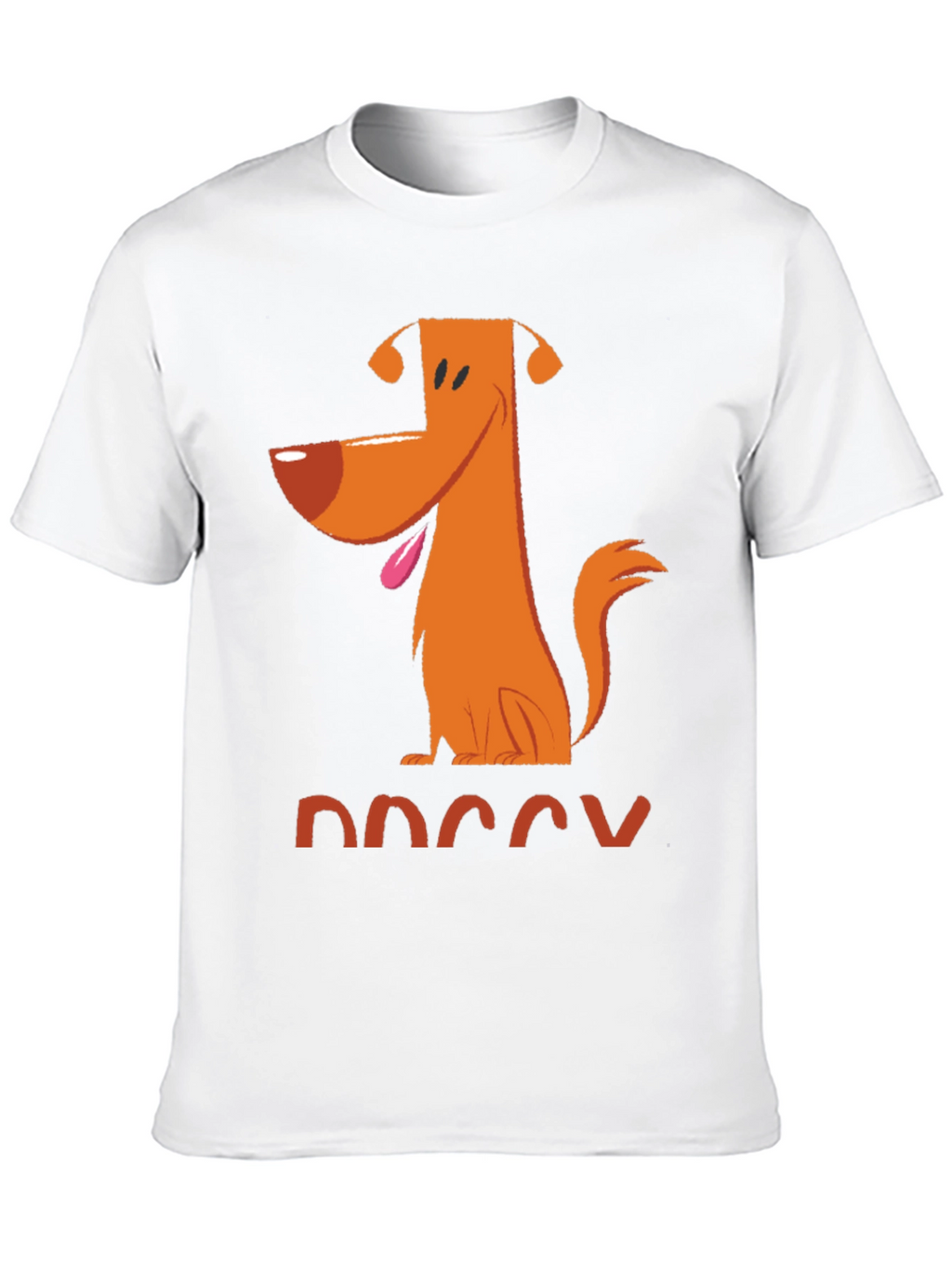 Doggy Cartoon Graphic Tee - Black Cotton T-Shirt