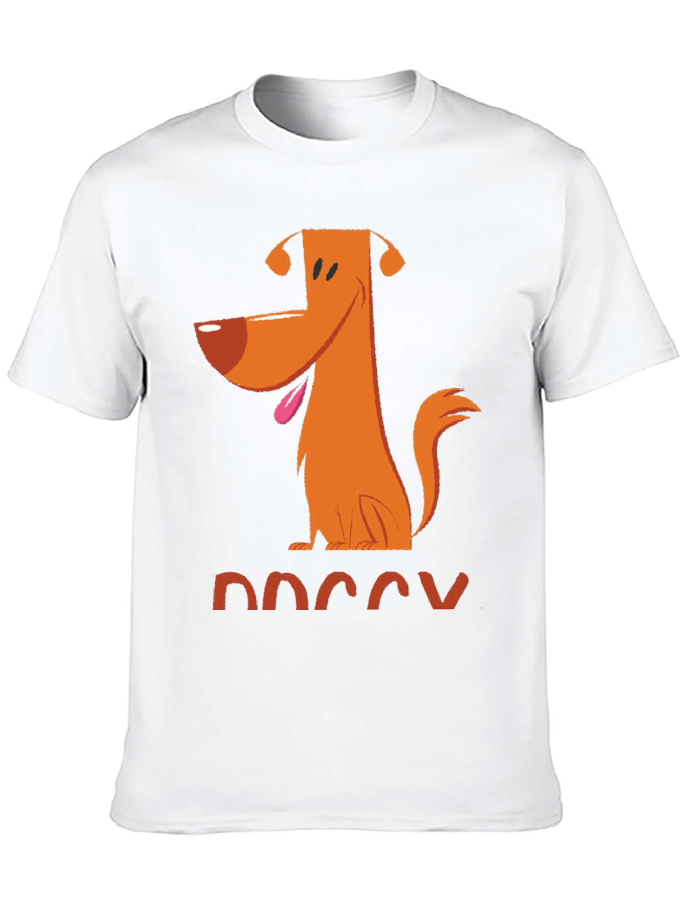 Doggy Cartoon Graphic Tee - Black Cotton T-Shirt