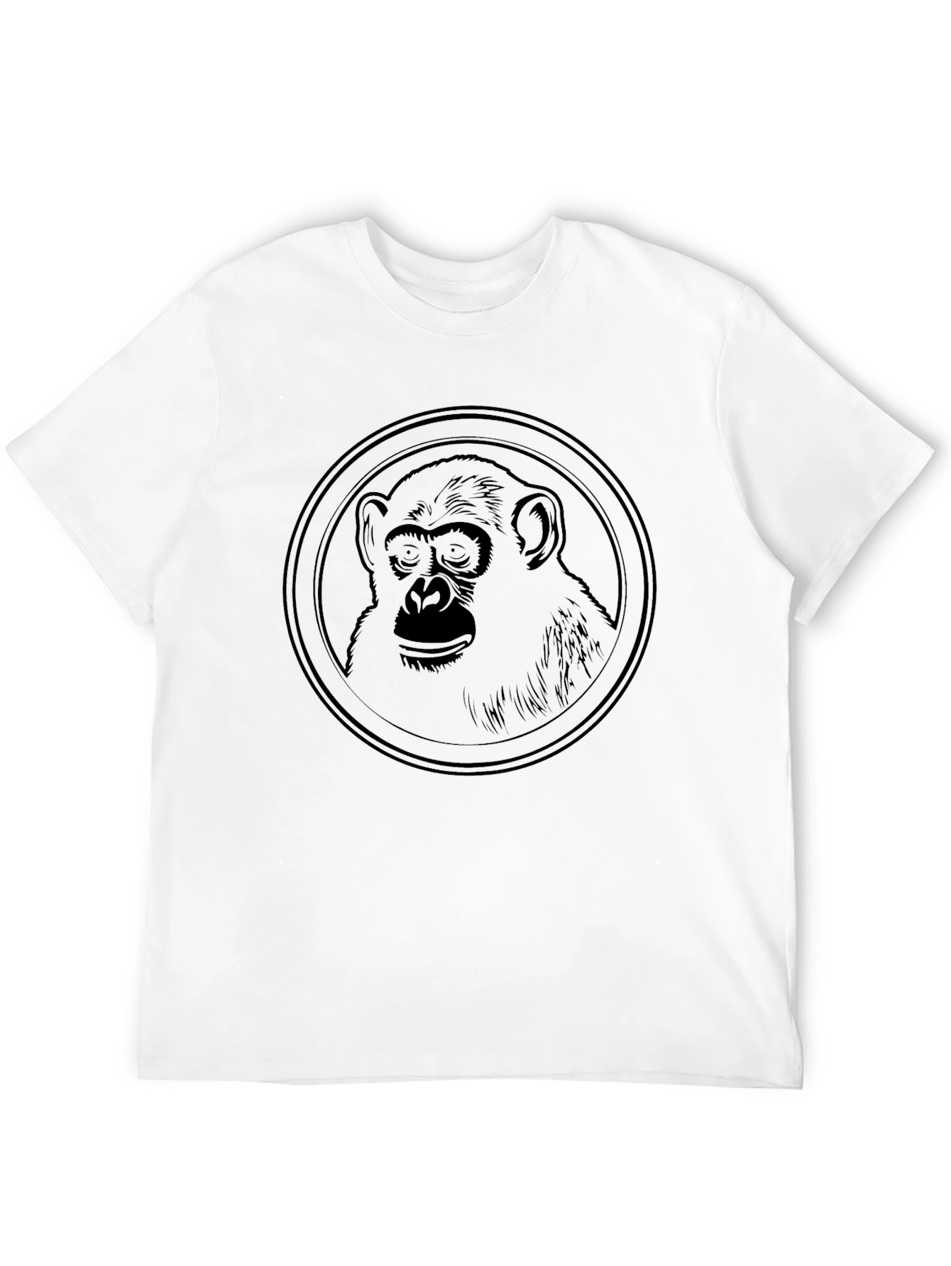 Chimpanzee Graphic Tee - Black Crew Neck T-Shirt