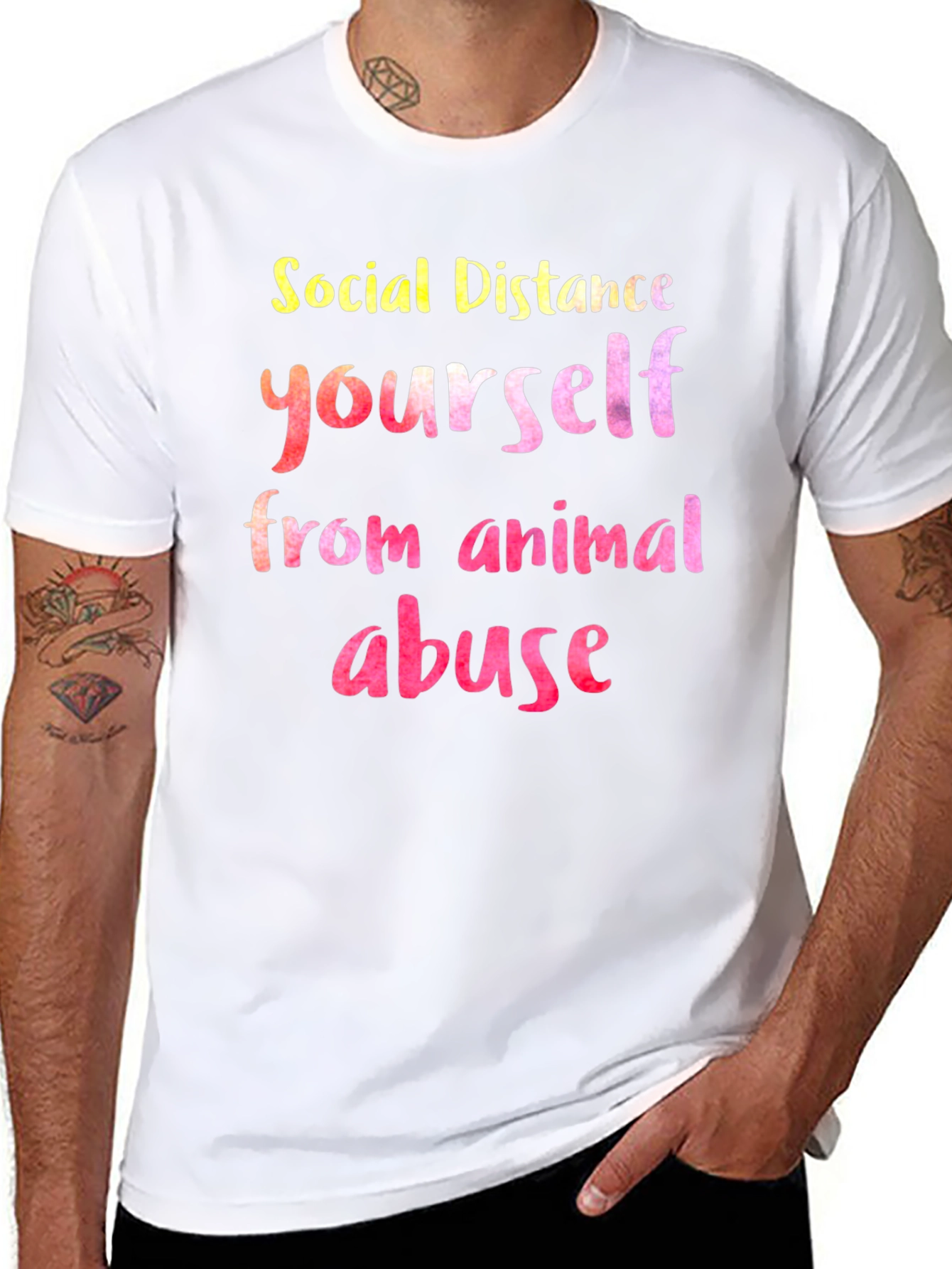 Social Distance Yourself From Animal Abuse T-Shirt