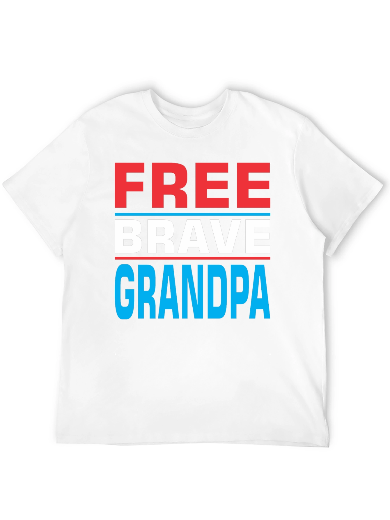 Free Brave Grandpa Graphic T-Shirt - Patriotic Design