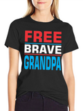 Free Brave Grandpa Graphic T-Shirt - Patriotic Design