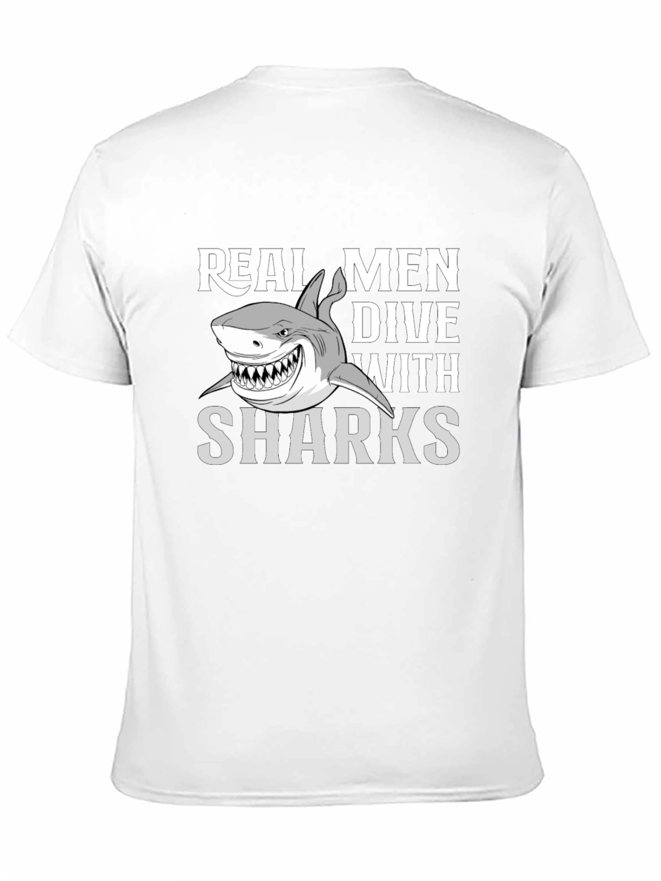 Real Men Dive With Sharks Graphic Tee
