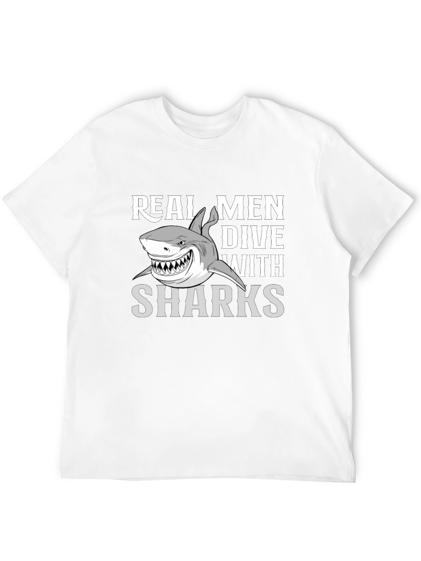 Real Men Dive With Sharks Graphic Tee