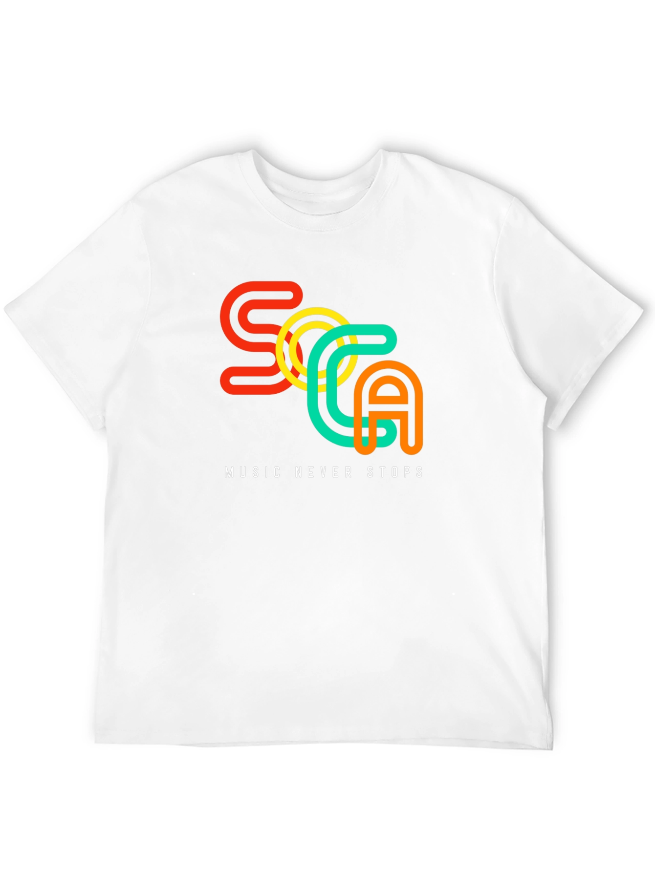 Soca Music Never Stops Black T-Shirt