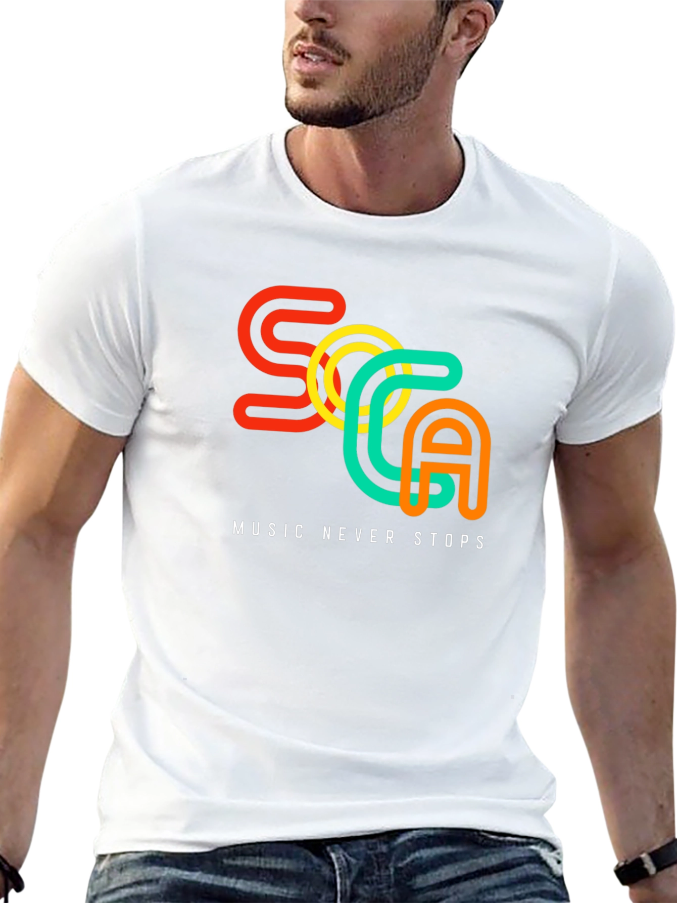 Soca Music Never Stops Black T-Shirt