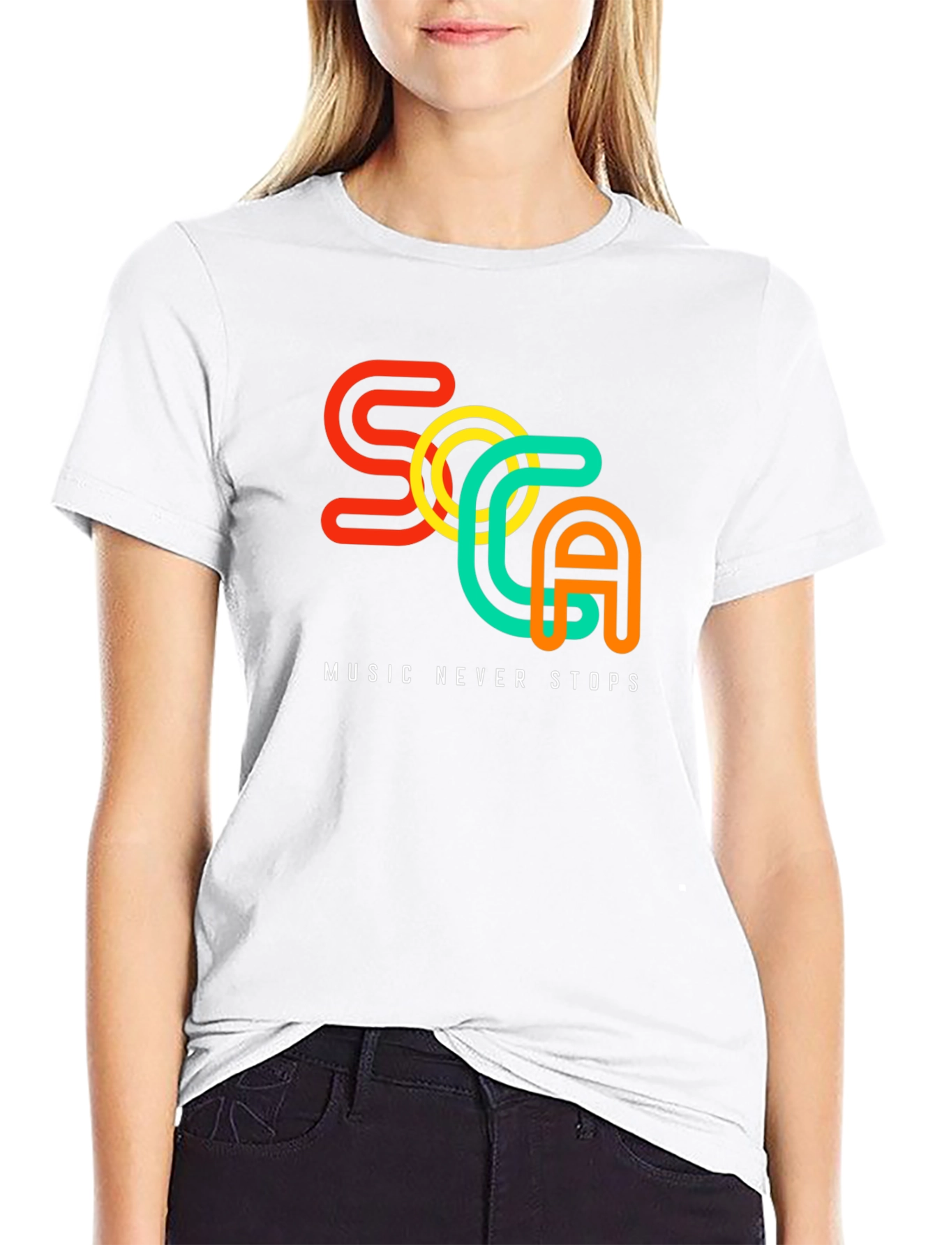 Soca Music Never Stops Black T-Shirt