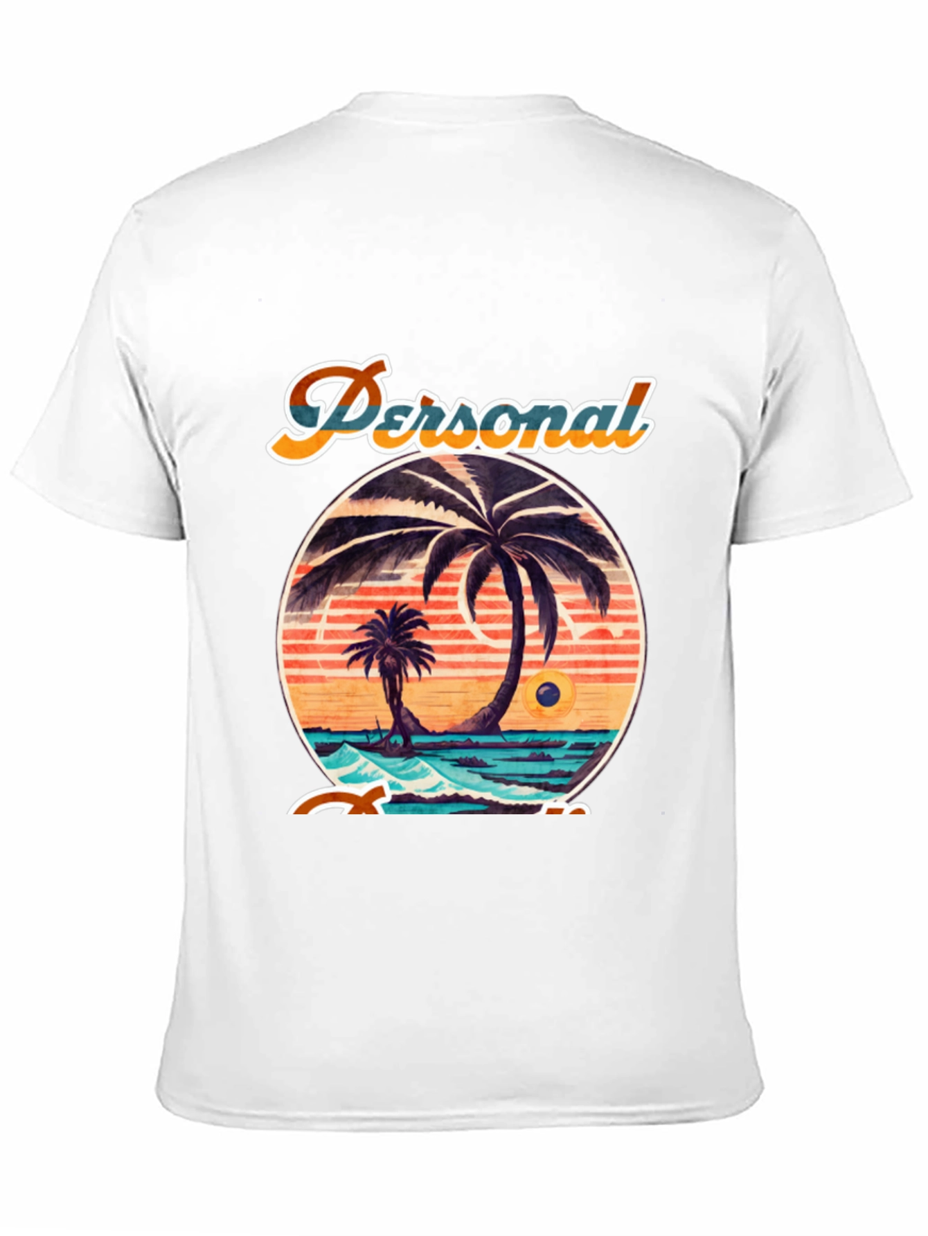 Retro Beach Vibes Black T-Shirt