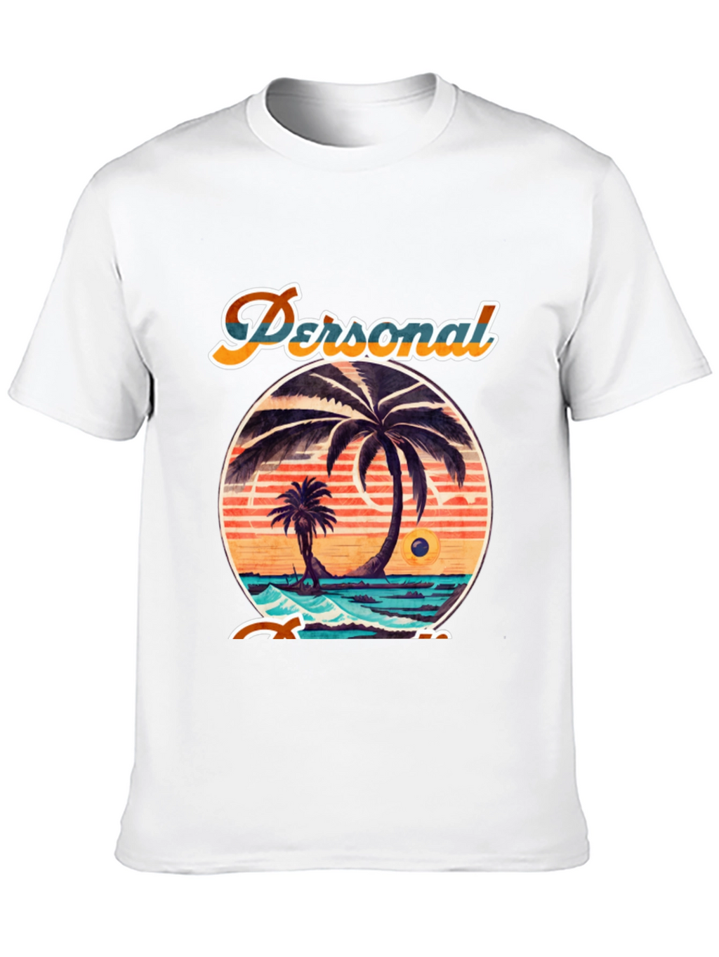 Retro Beach Vibes Black T-Shirt