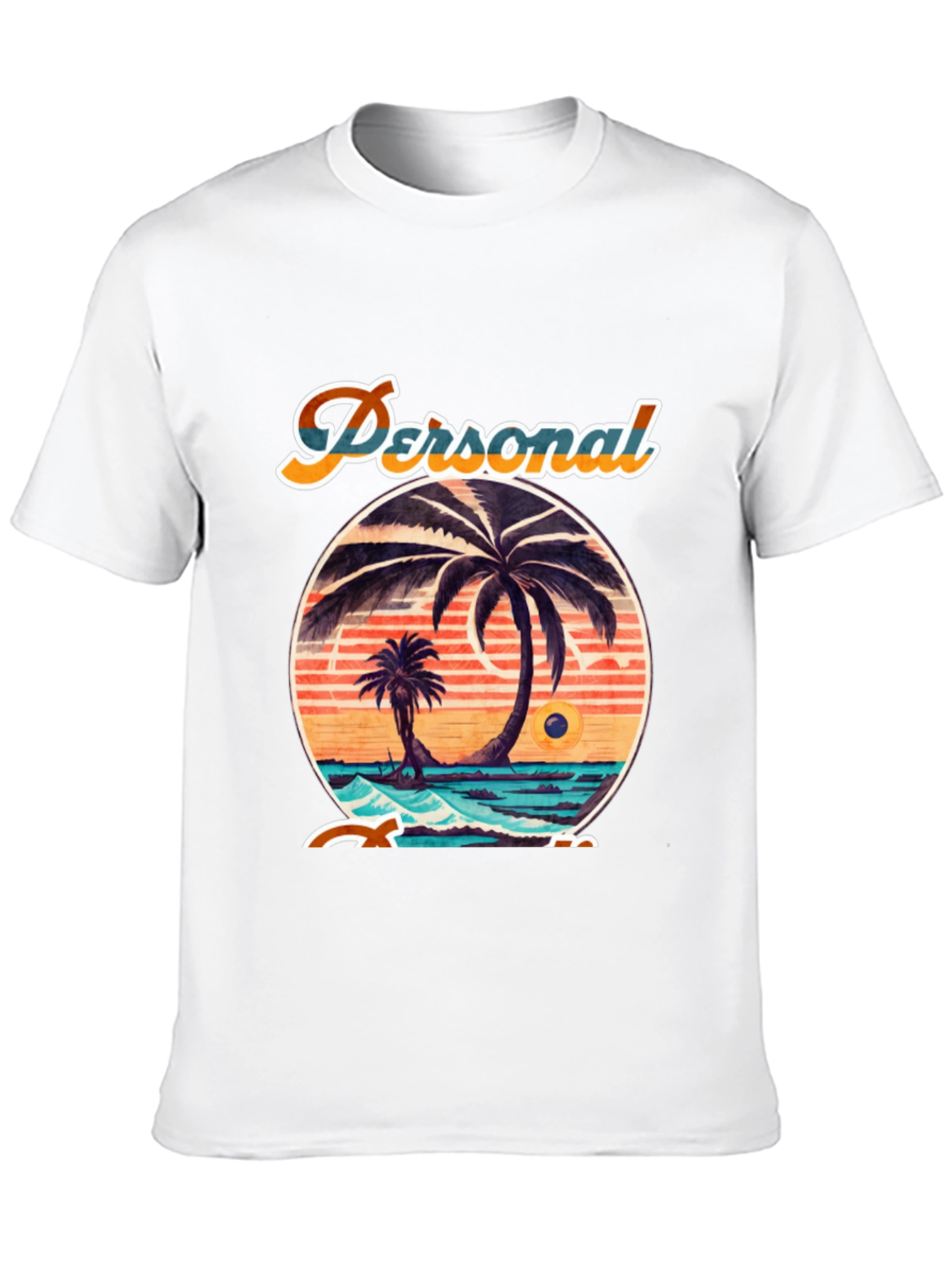 Retro Beach Vibes Black T-Shirt