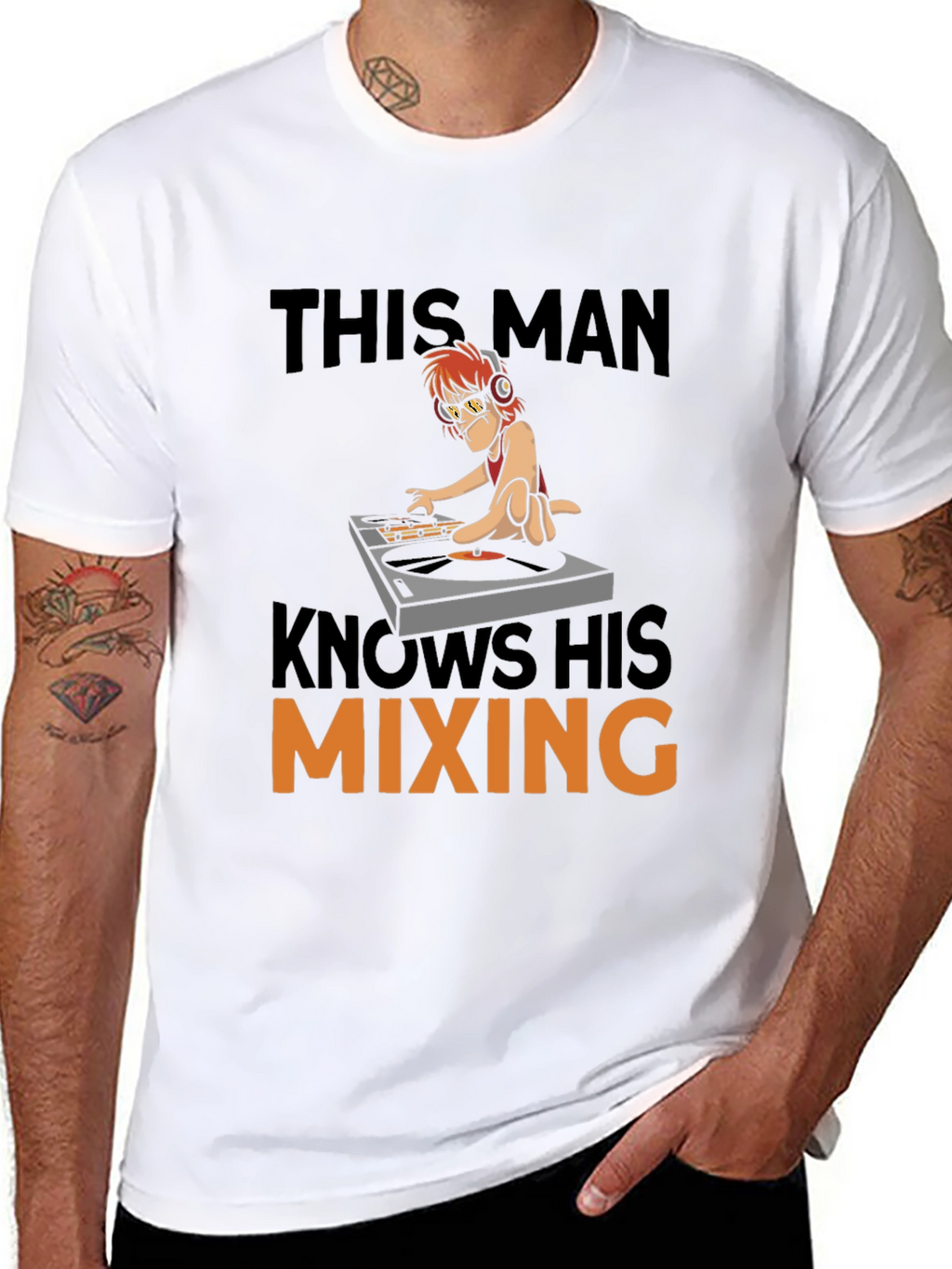 DJ Mixing T-Shirt - Humorous Cartoon Graphic Tee