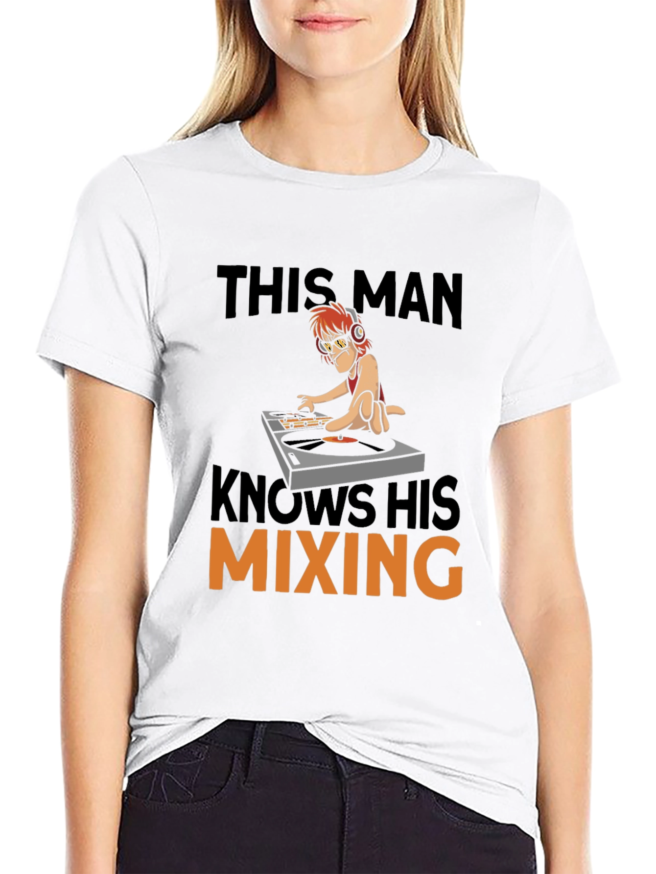 DJ Mixing T-Shirt - Humorous Cartoon Graphic Tee