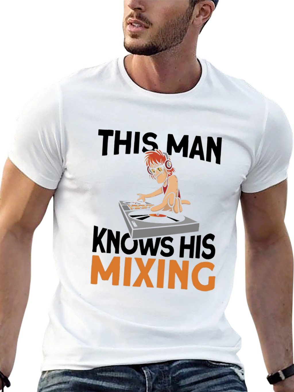 DJ Mixing T-Shirt - Humorous Cartoon Graphic Tee