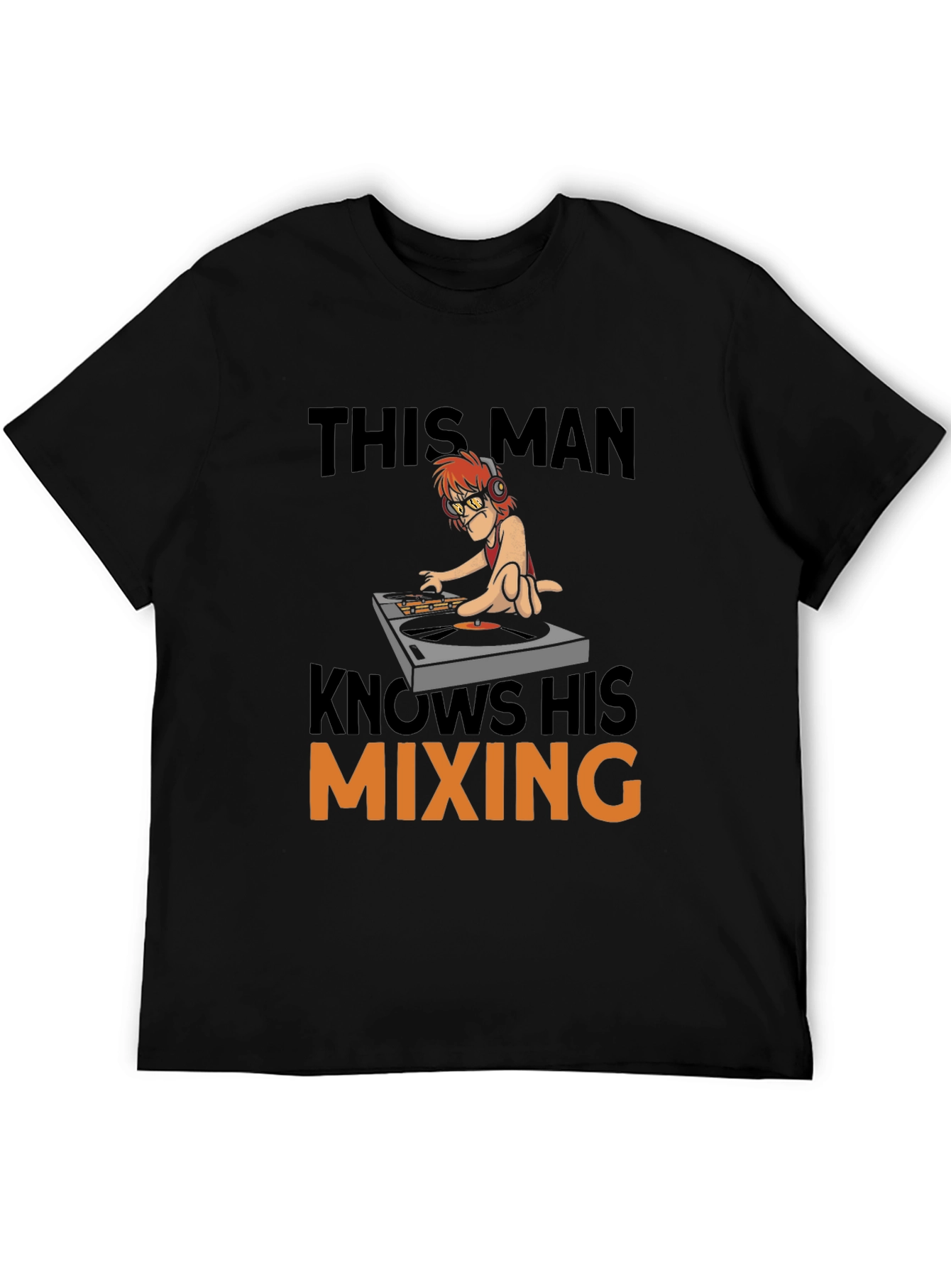 DJ Mixing T-Shirt - Humorous Cartoon Graphic Tee