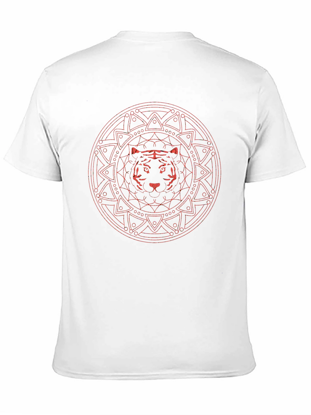 Tiger Mandala Graphic Print Black T-Shirt