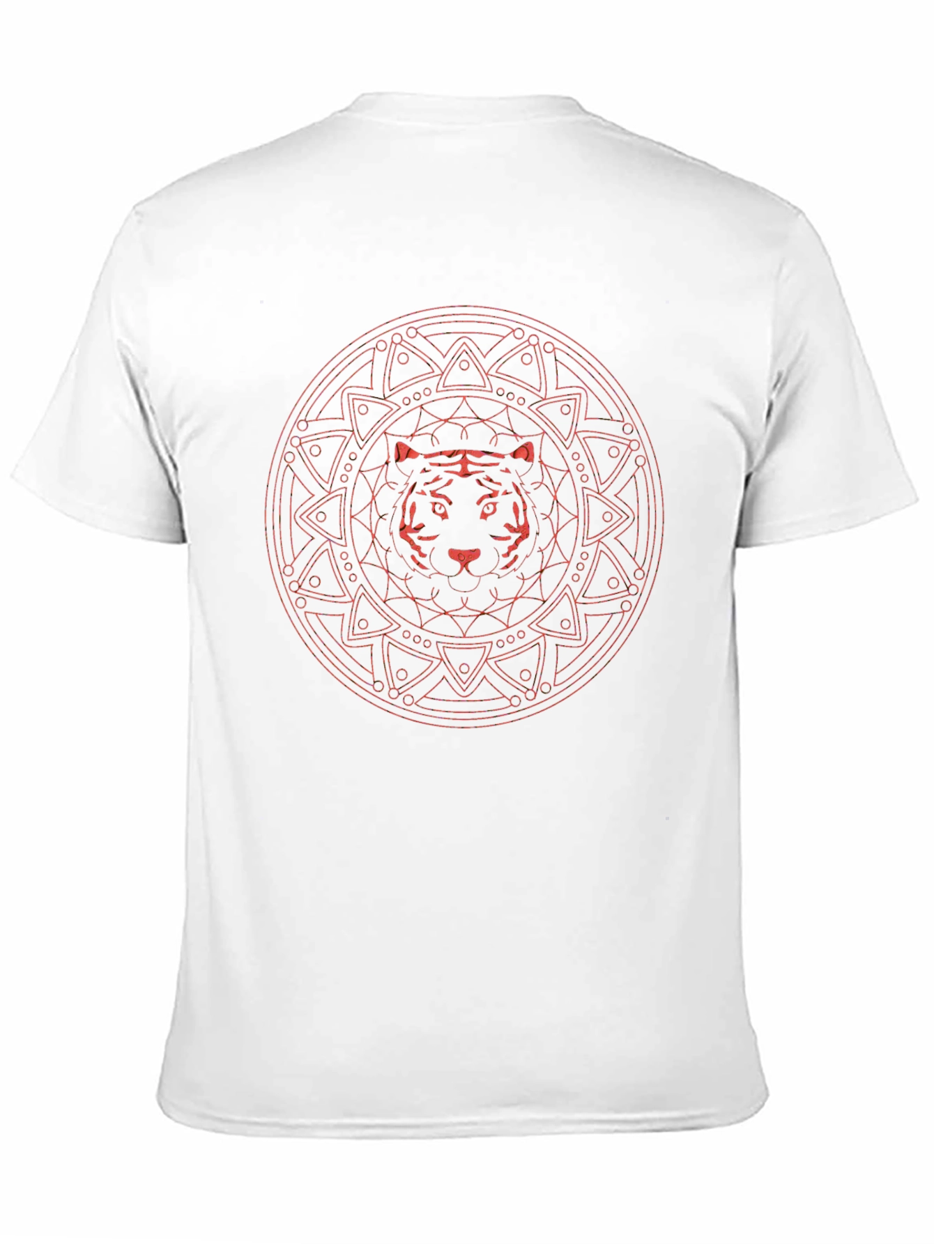 Tiger Mandala Graphic Print Black T-Shirt