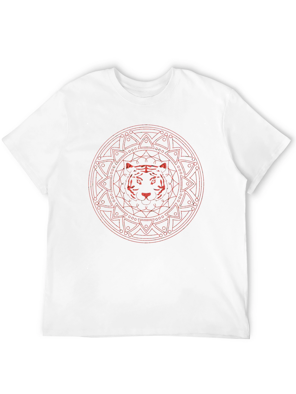 Tiger Mandala Graphic Print Black T-Shirt