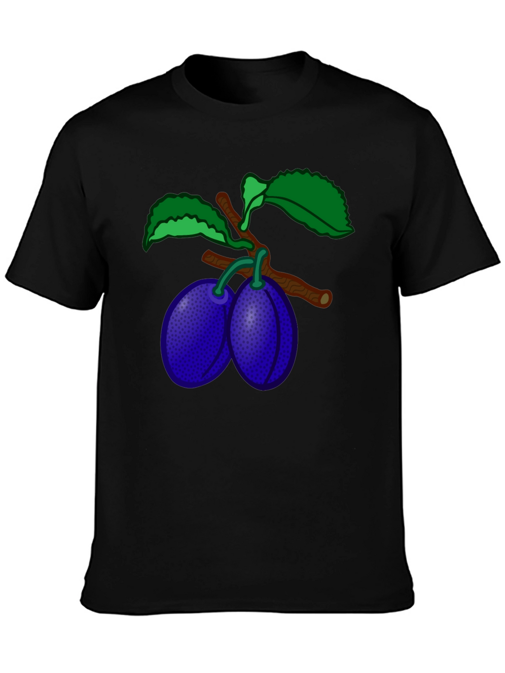 Plum Branch Graphic T-Shirt - Stylish Black Tee
