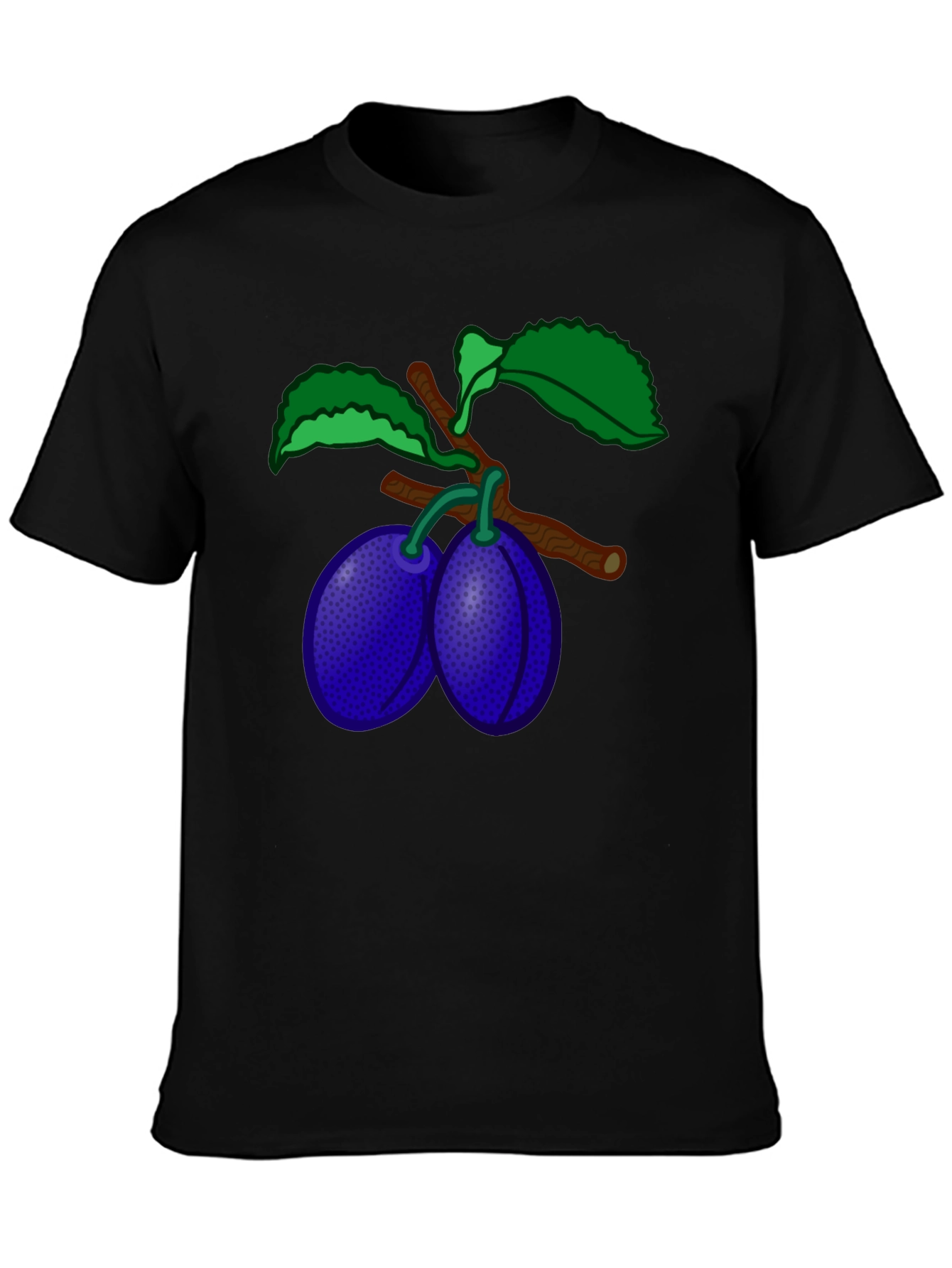 Plum Branch Graphic T-Shirt - Stylish Black Tee