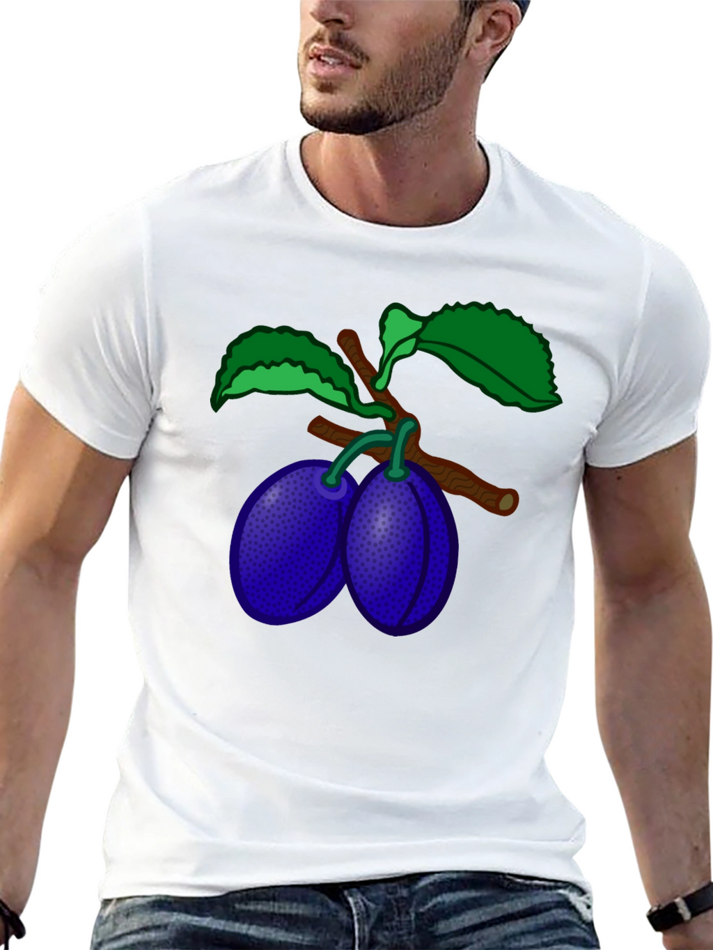Plum Branch Graphic T-Shirt - Stylish Black Tee