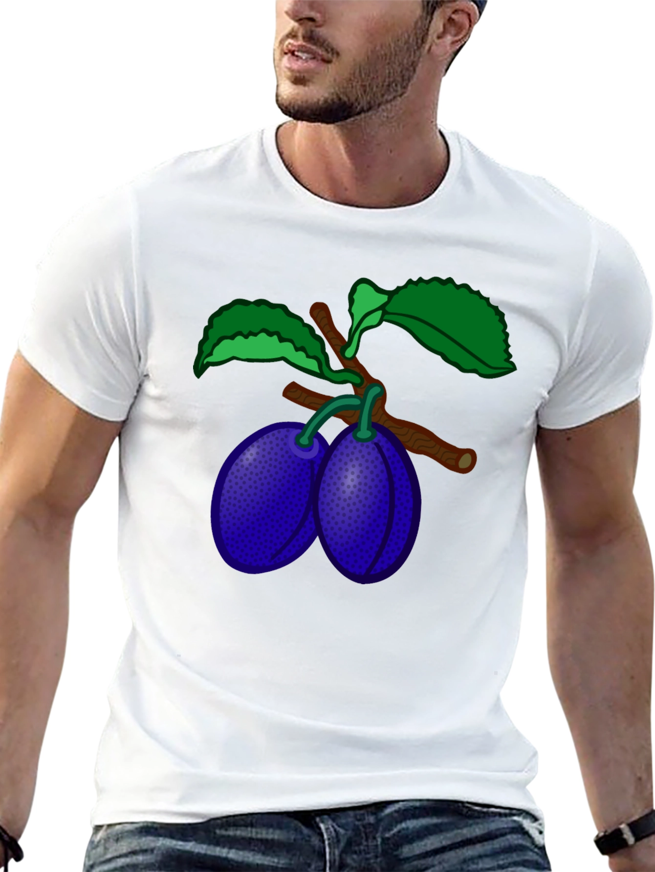Plum Branch Graphic T-Shirt - Stylish Black Tee