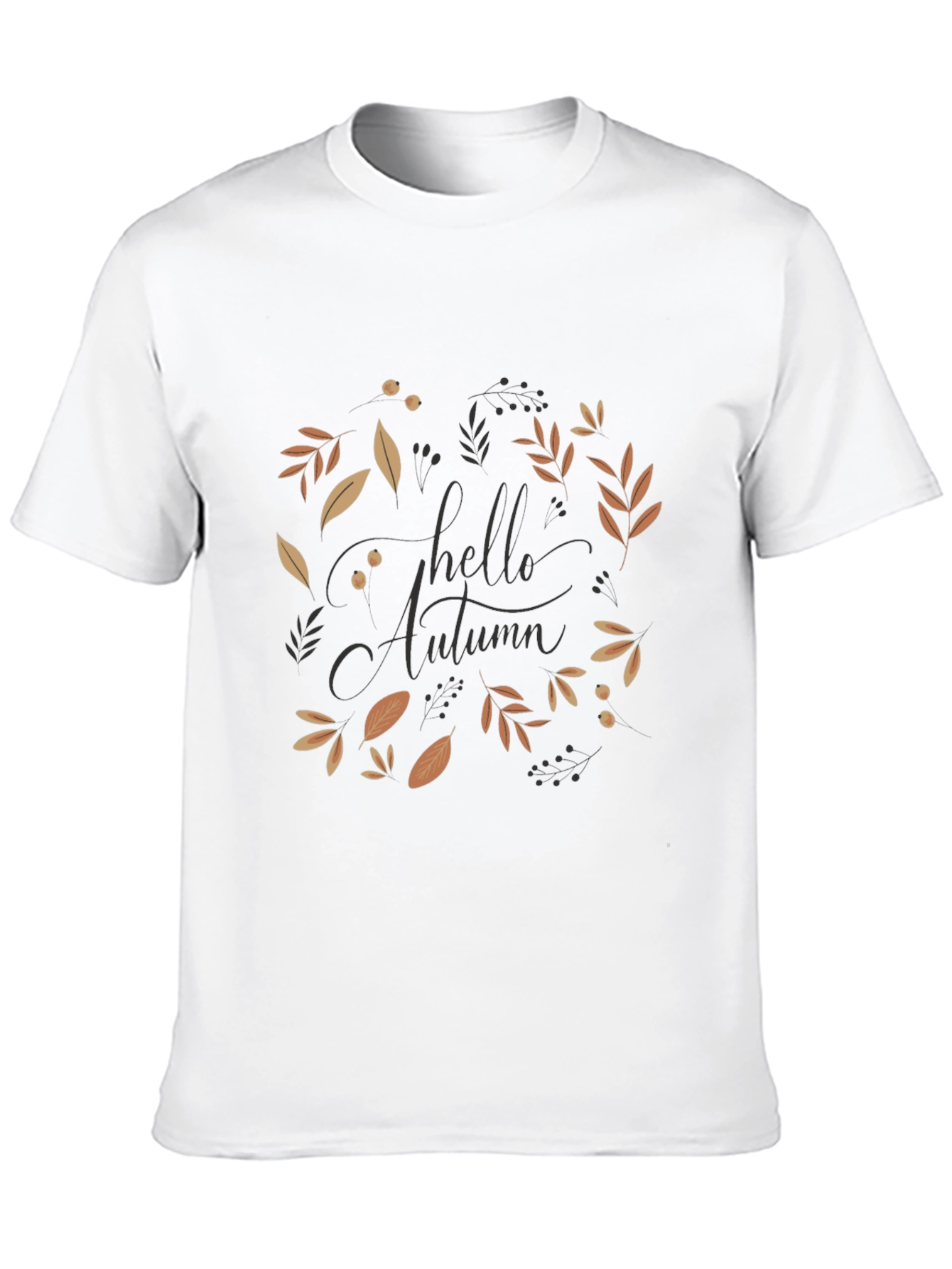 Autumn Leaves Black Graphic T-Shirt