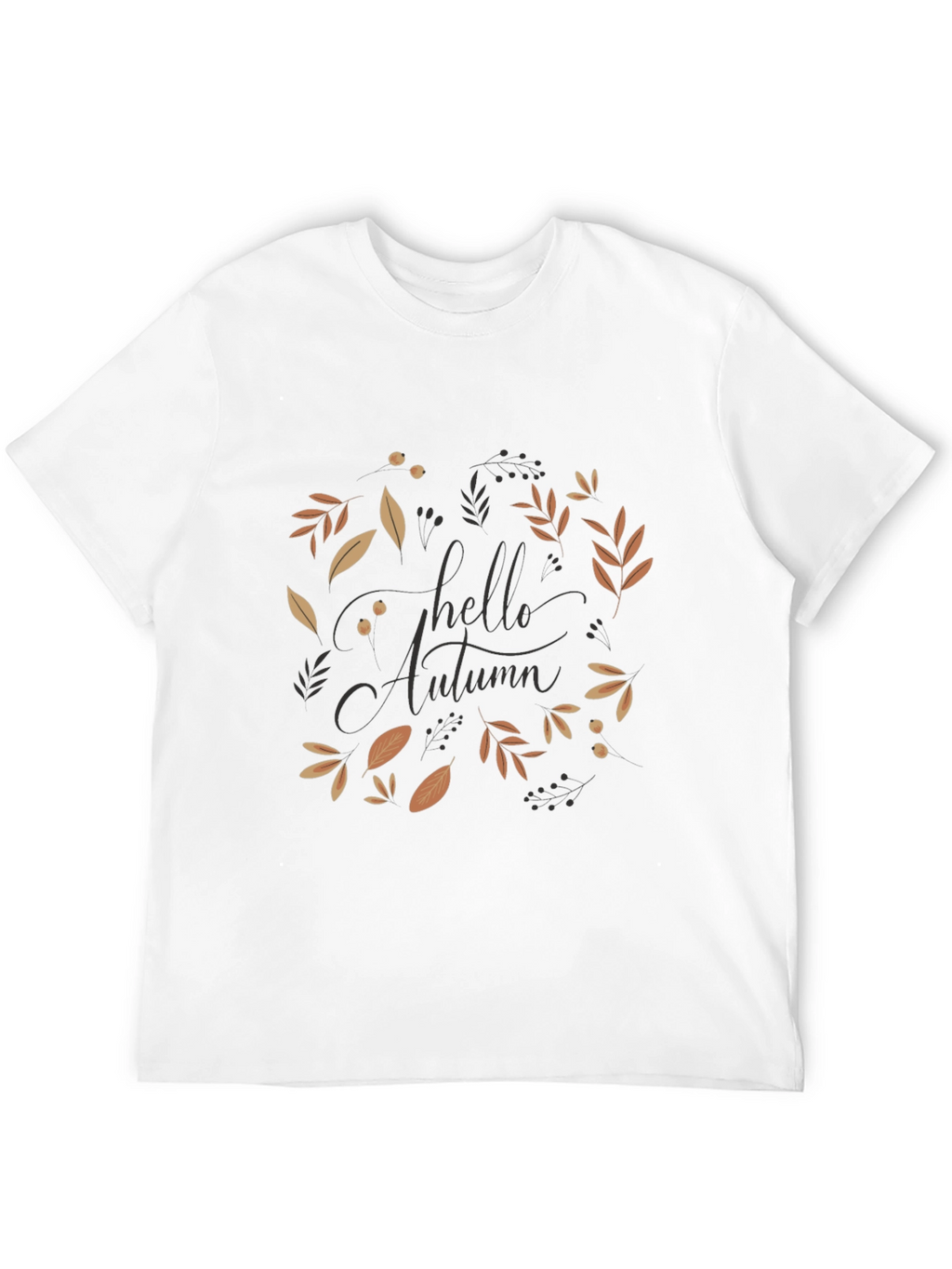 Autumn Leaves Black Graphic T-Shirt