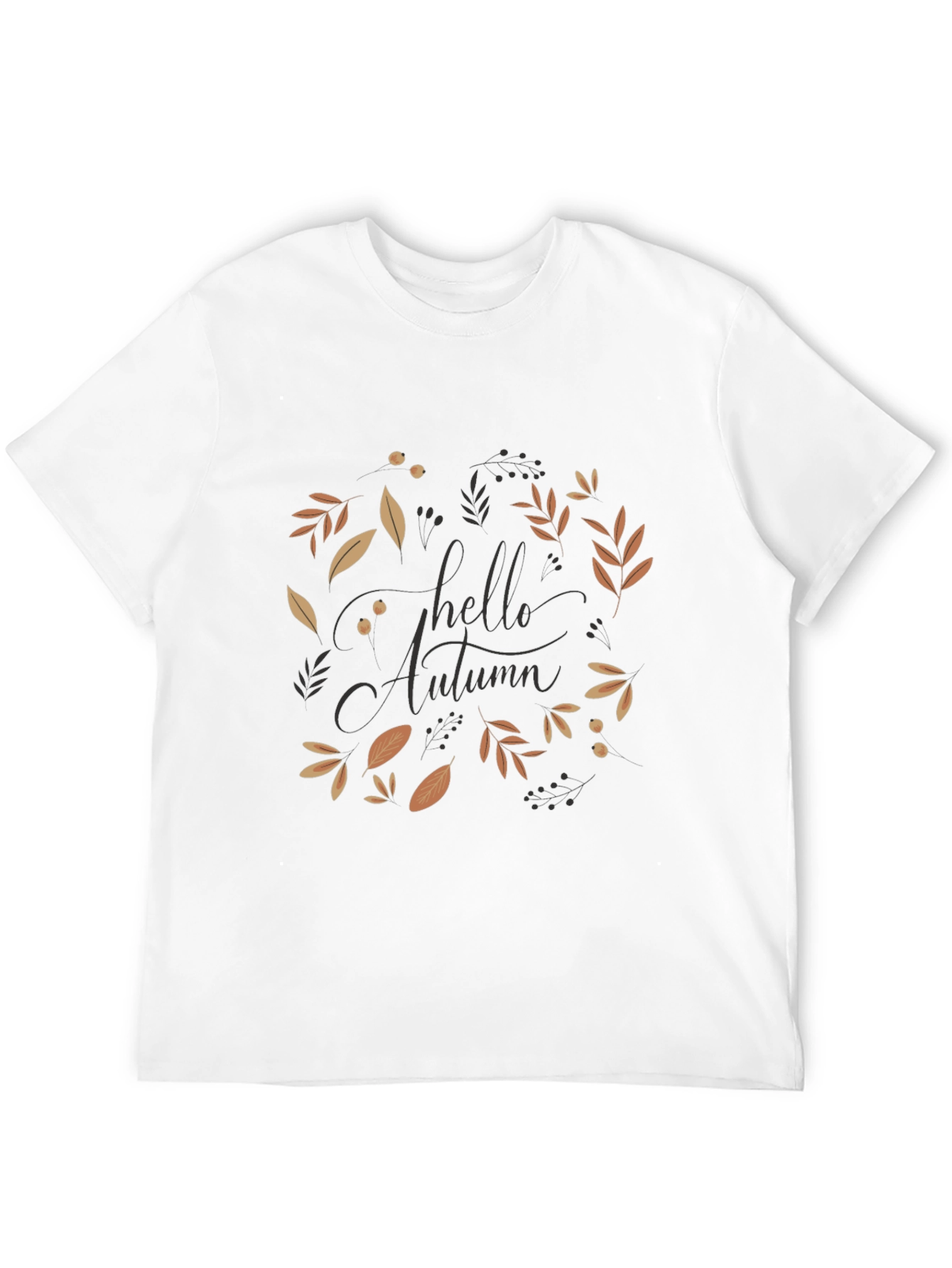 Autumn Leaves Black Graphic T-Shirt