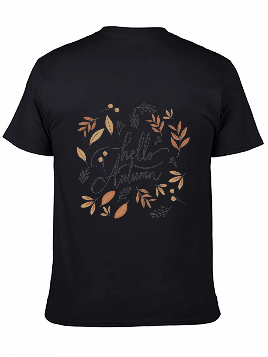 Autumn Leaves Black Graphic T-Shirt