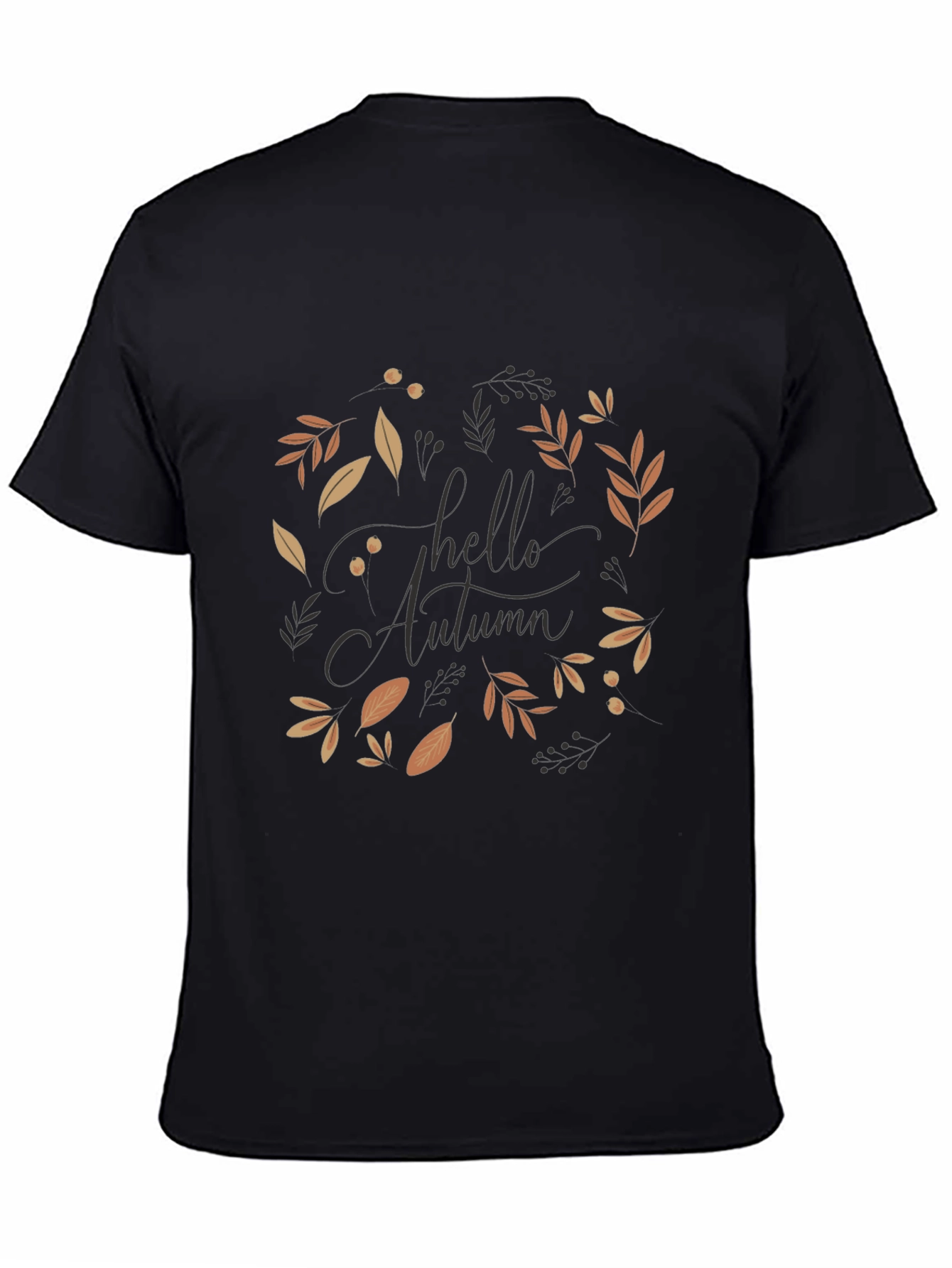 Autumn Leaves Black Graphic T-Shirt