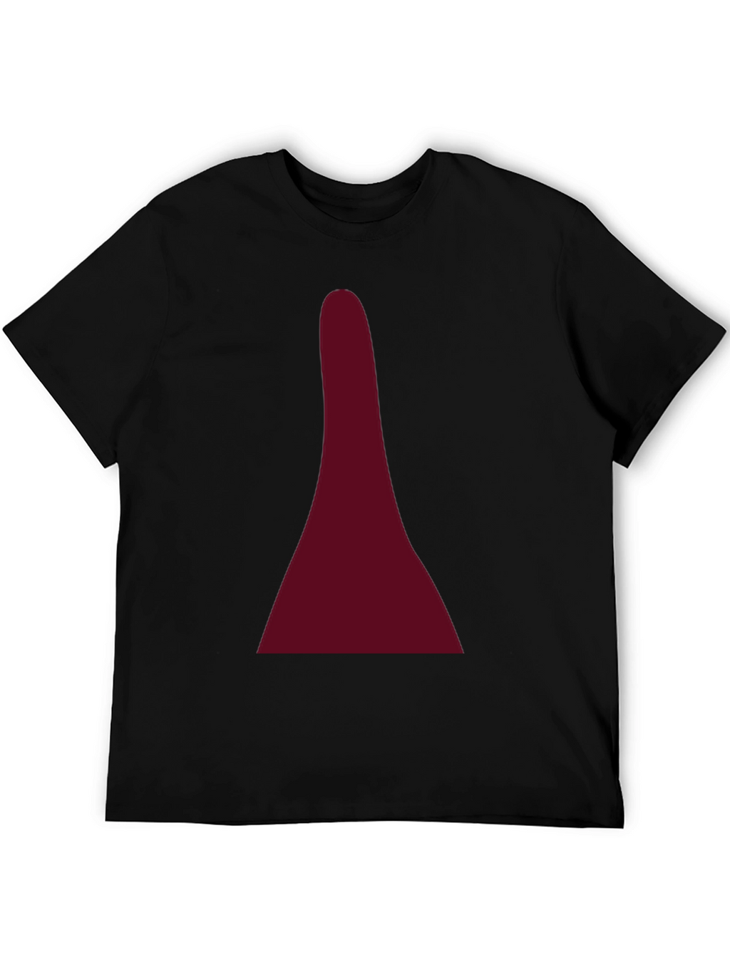 Maroon Geometric Design Black T-Shirt