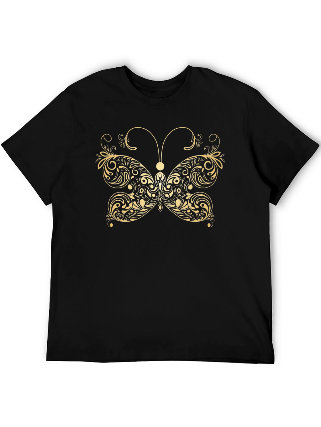 Elegant Butterfly Graphic Tee - Black