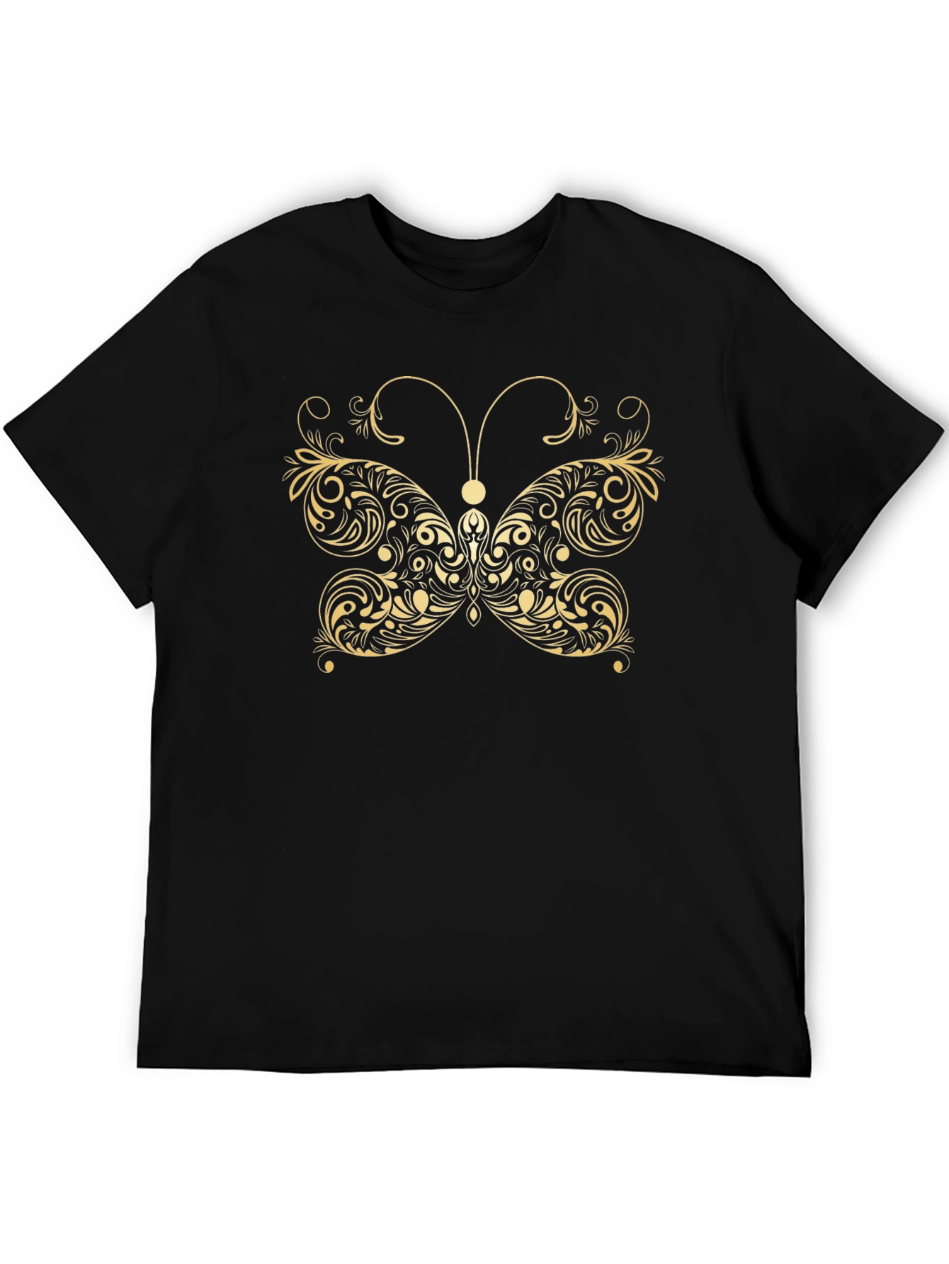 Elegant Butterfly Graphic Tee - Black