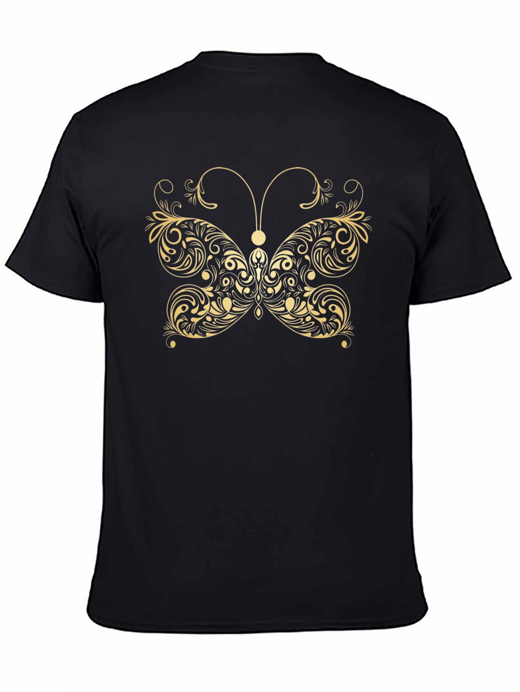Elegant Butterfly Graphic Tee - Black