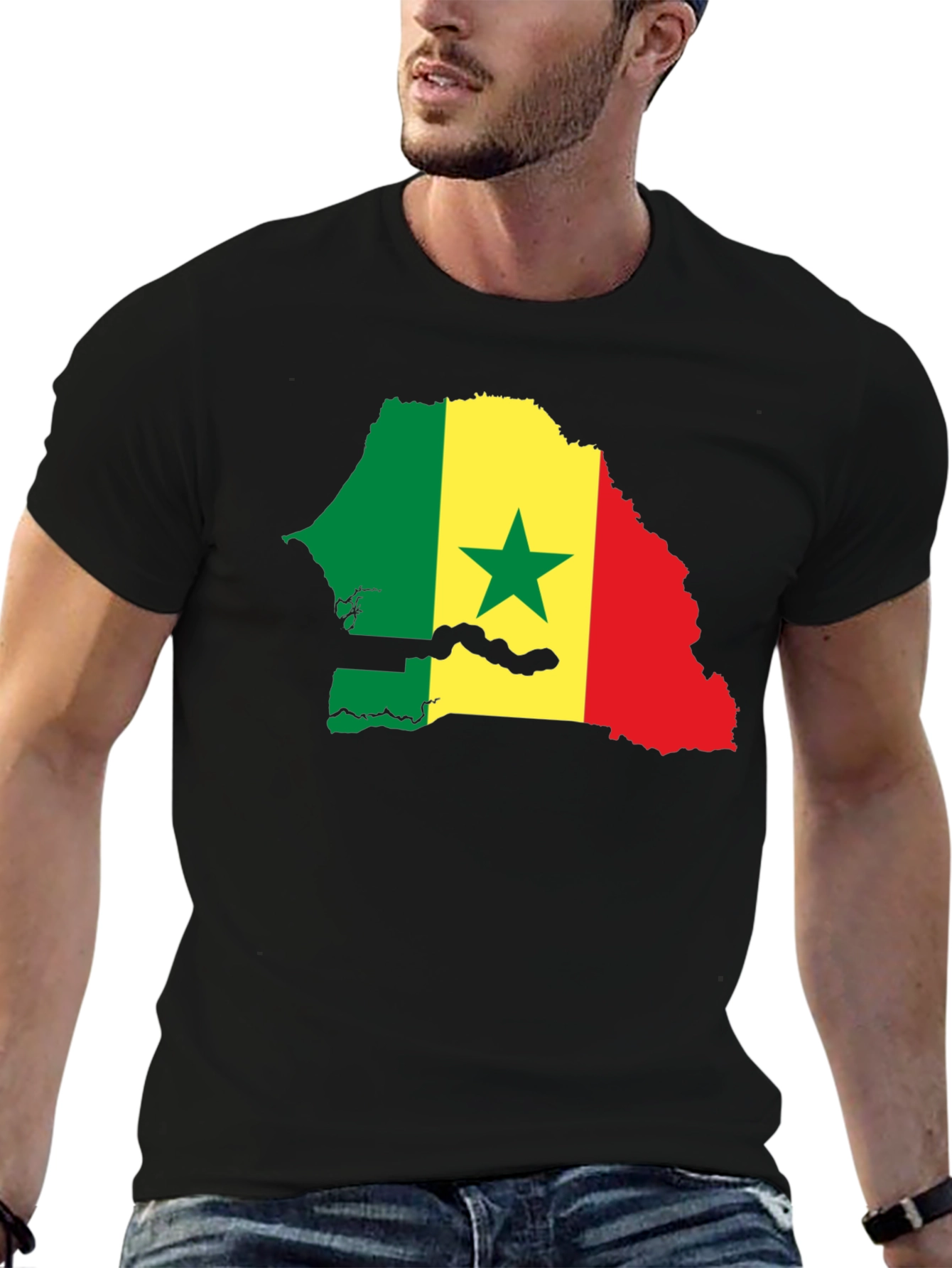 Senegal Flag Map Graphic Tee