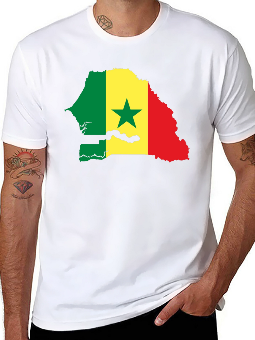 Senegal Flag Map Graphic Tee