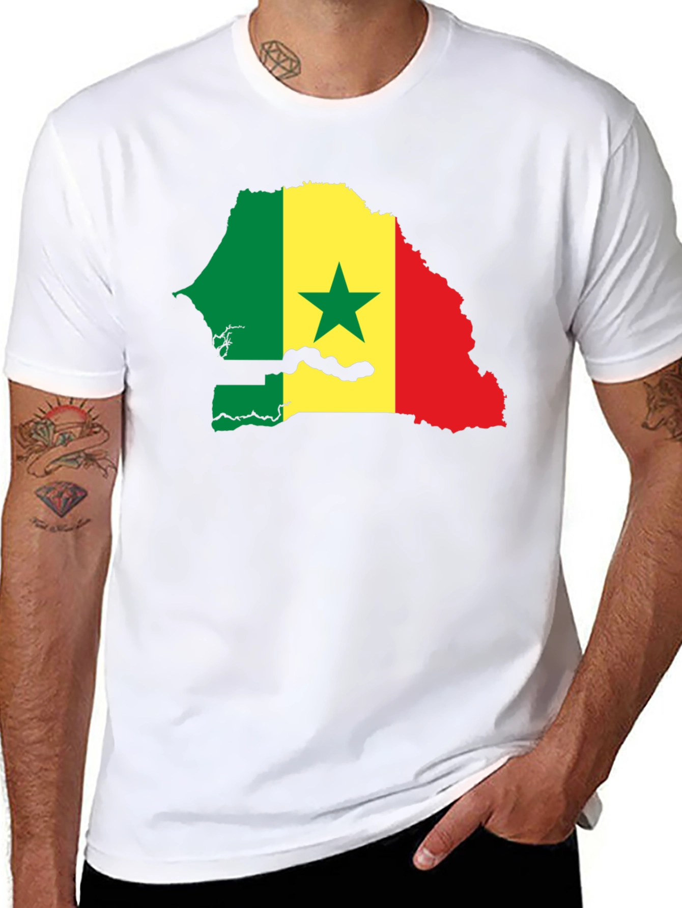 Senegal Flag Map Graphic Tee