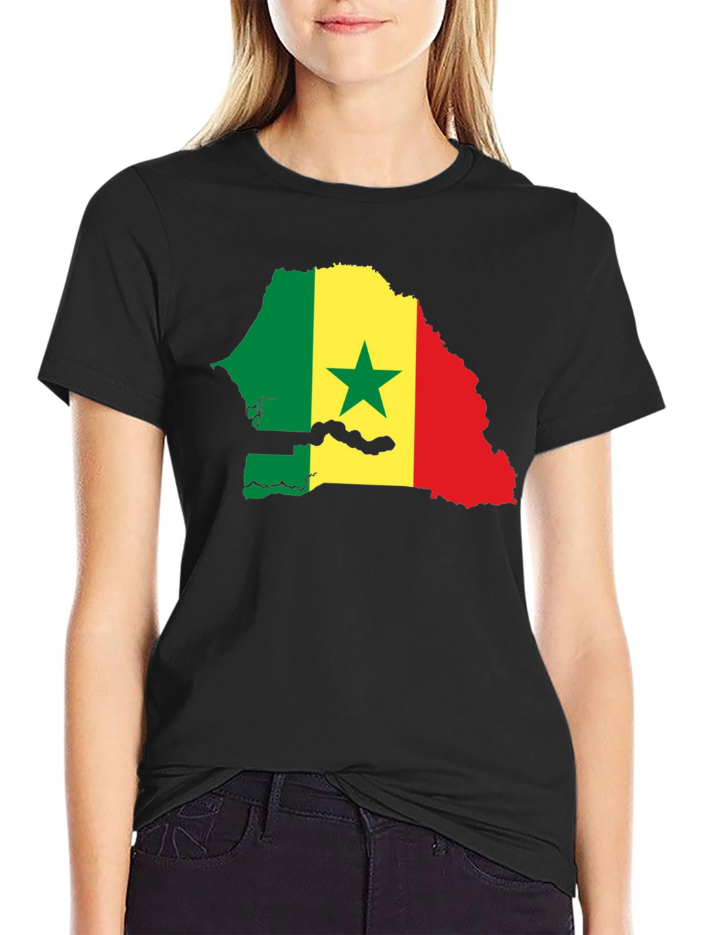 Senegal Flag Map Graphic Tee