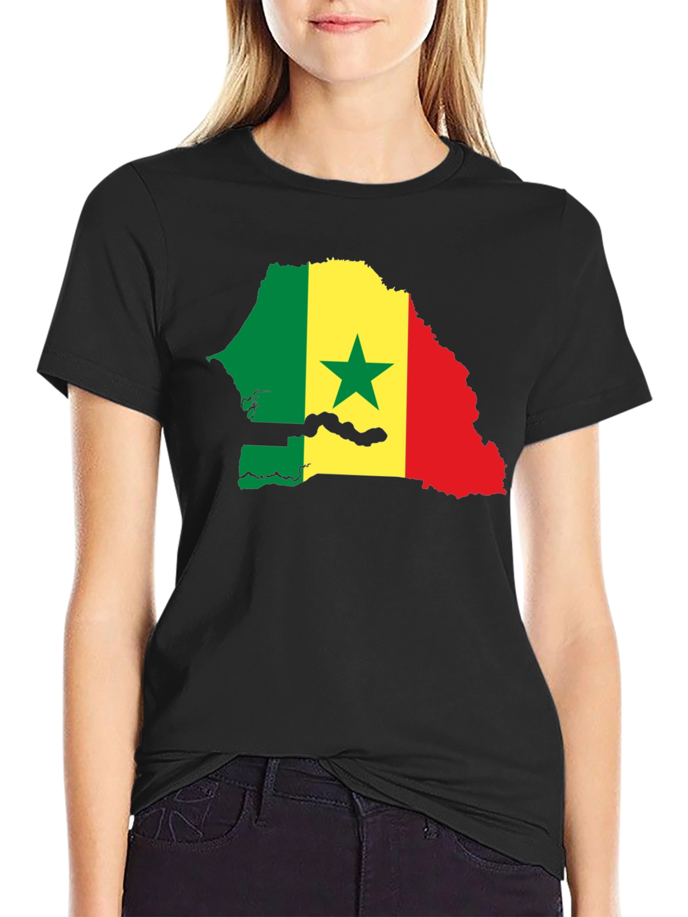 Senegal Flag Map Graphic Tee