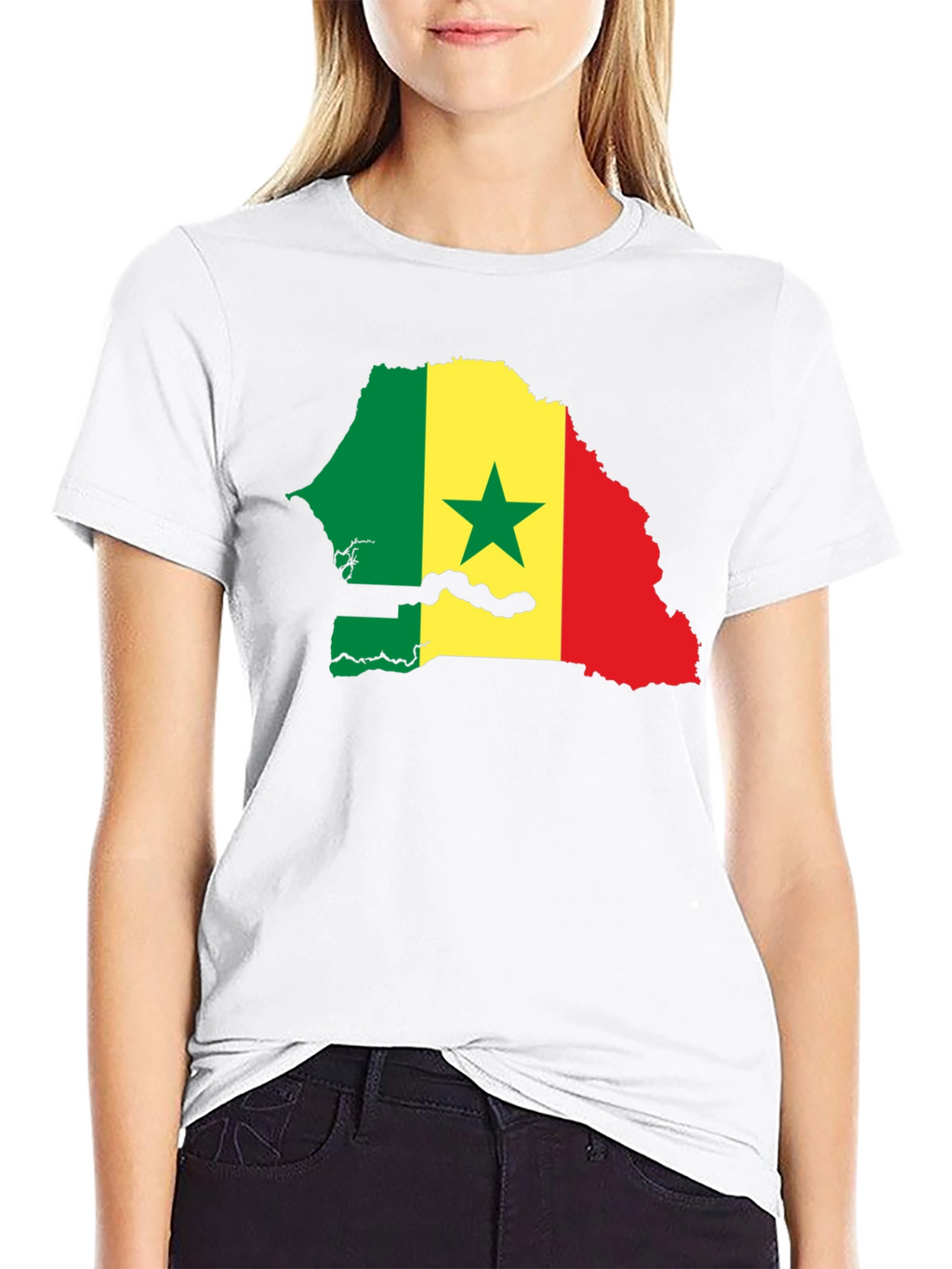 Senegal Flag Map Graphic Tee