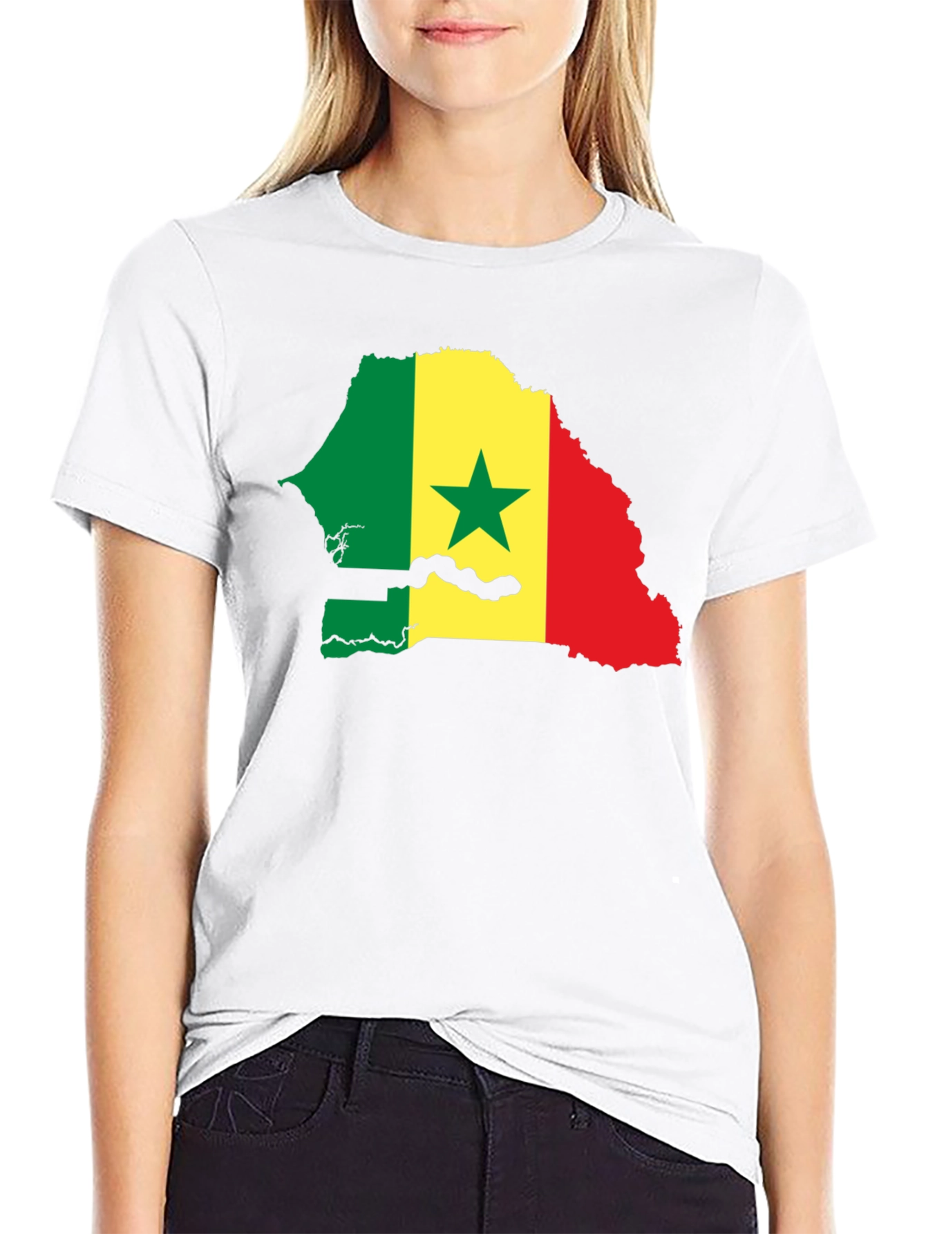 Senegal Flag Map Graphic Tee