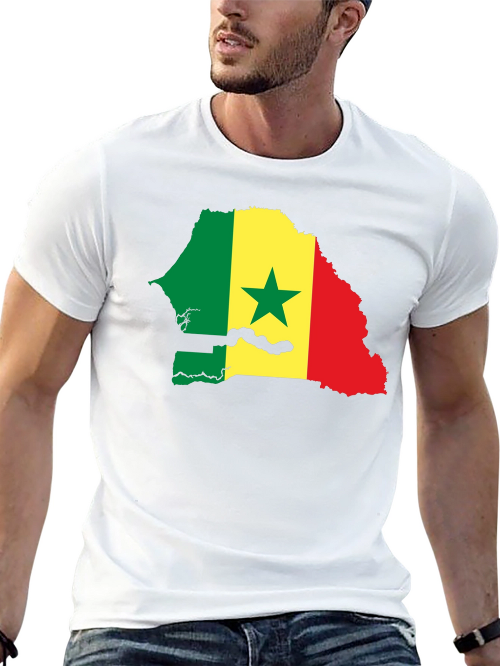 Senegal Flag Map Graphic Tee