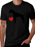 Dog Lover T-Shirt - Heart & Canine Silhouette