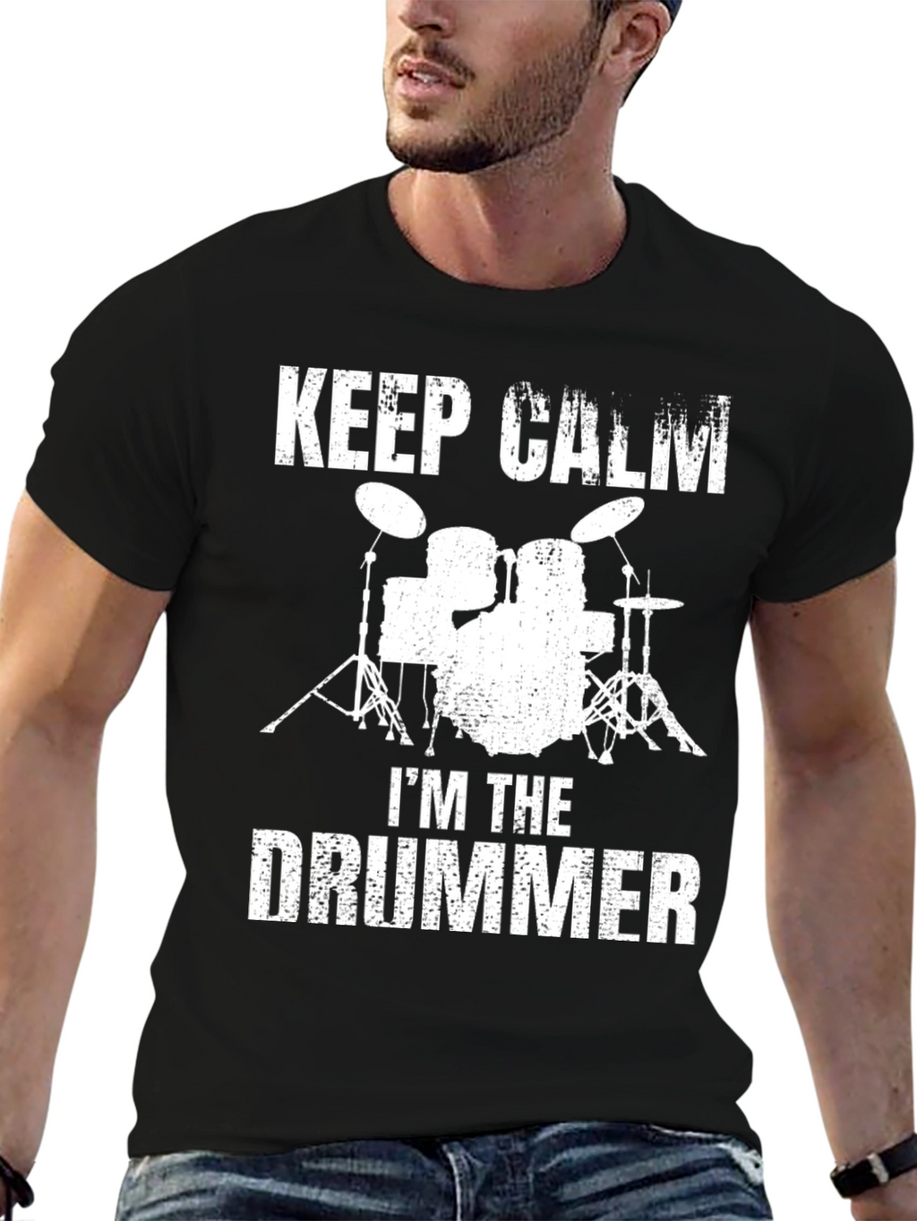 Keep Calm Im The Drummer Black T-Shirt