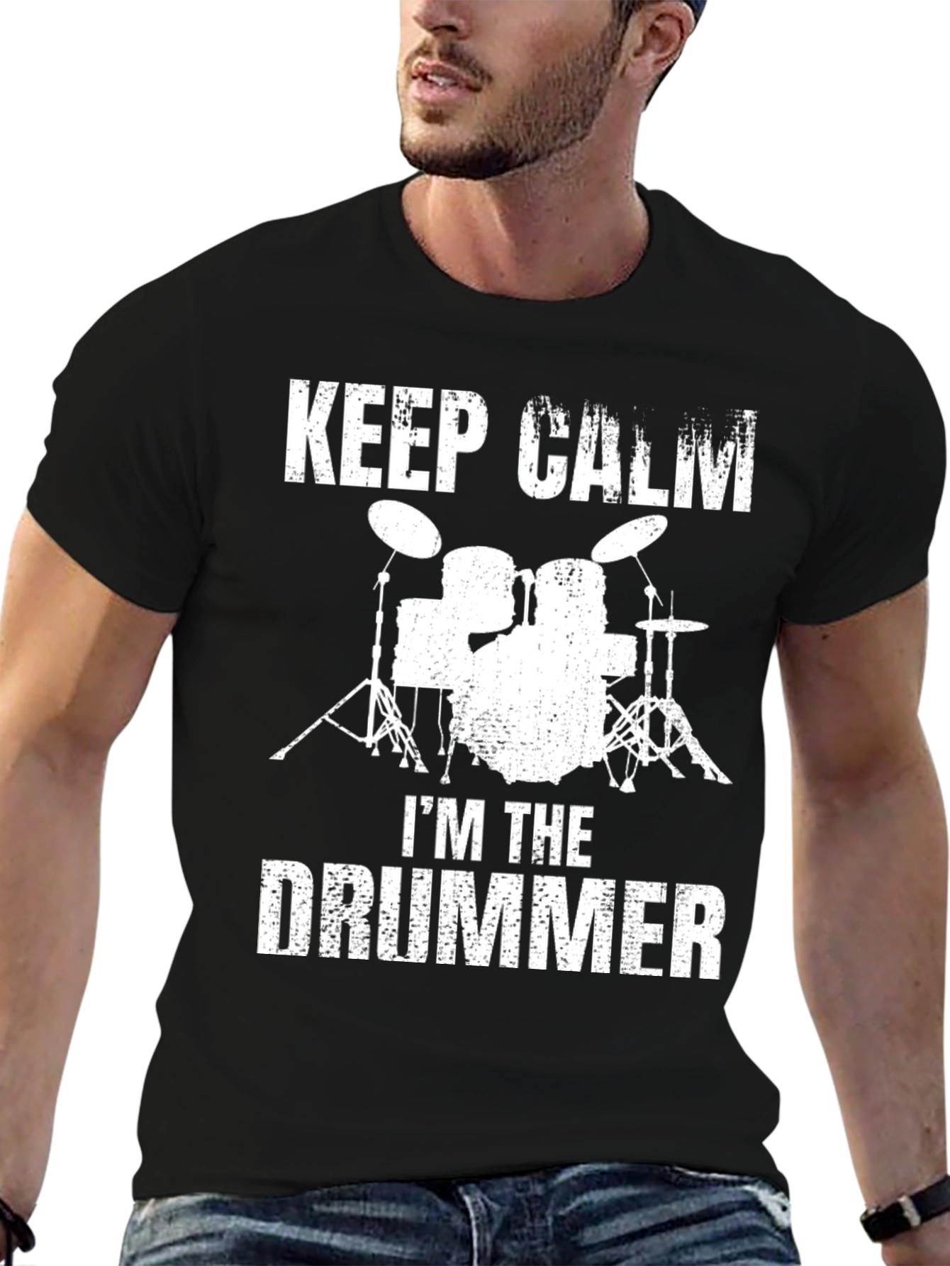 Keep Calm Im The Drummer Black T-Shirt