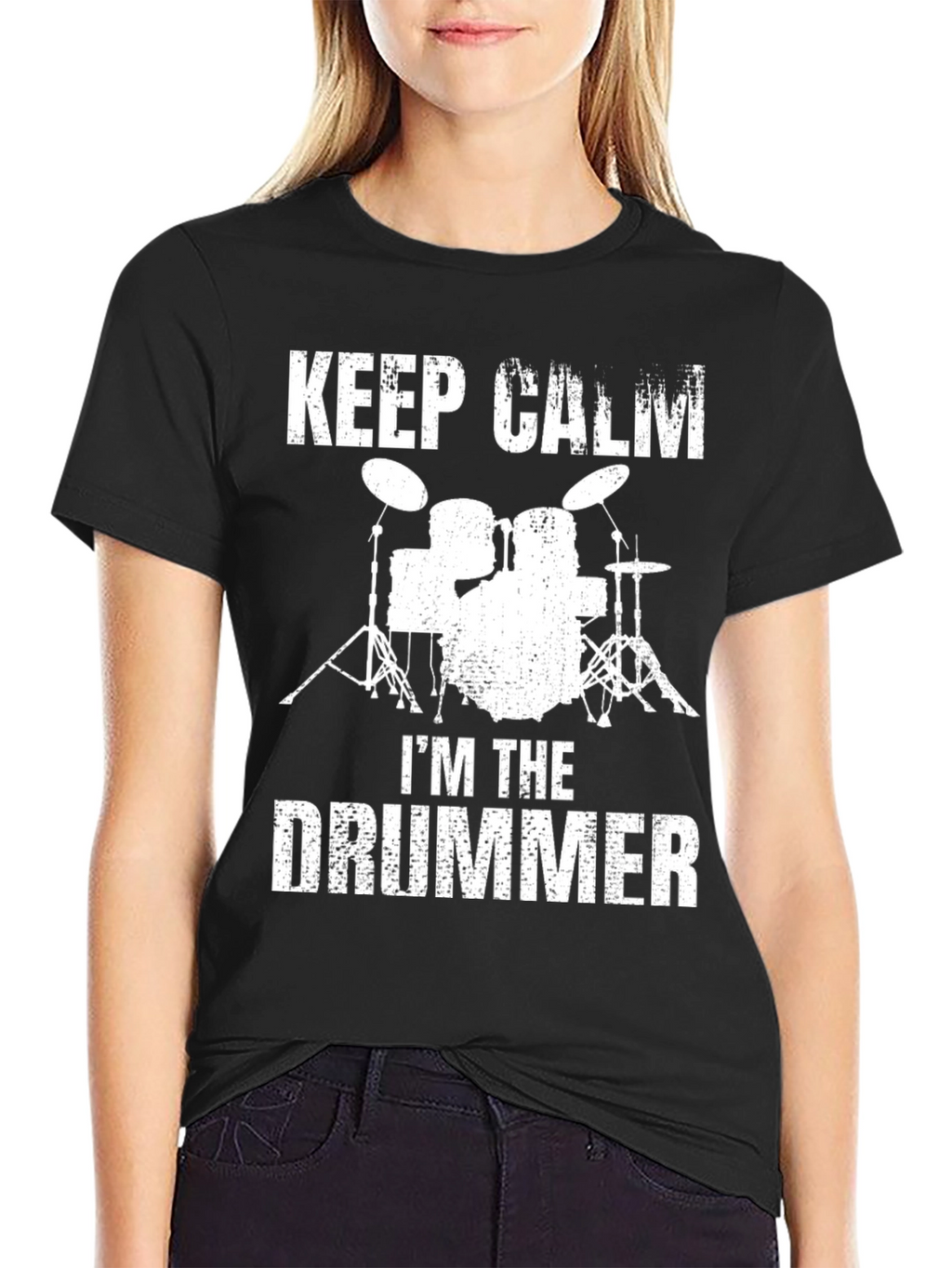 Keep Calm Im The Drummer Black T-Shirt